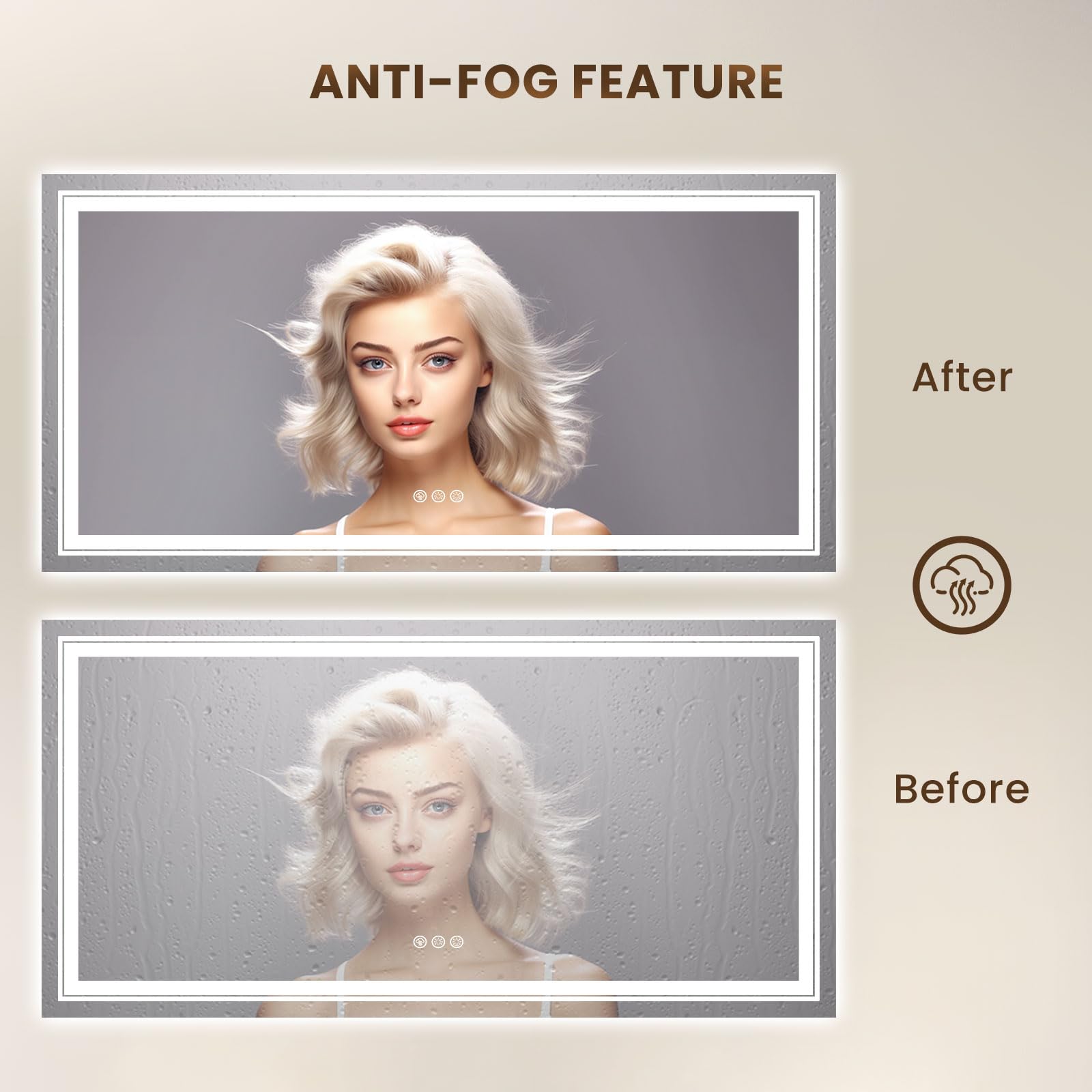 Wtty Led Bathroom Mirror 60''X28'' With Rgb Backlit And Front Light,Stepless Dimmable Led Mirror For Bathroom,Lighted Bathroom V