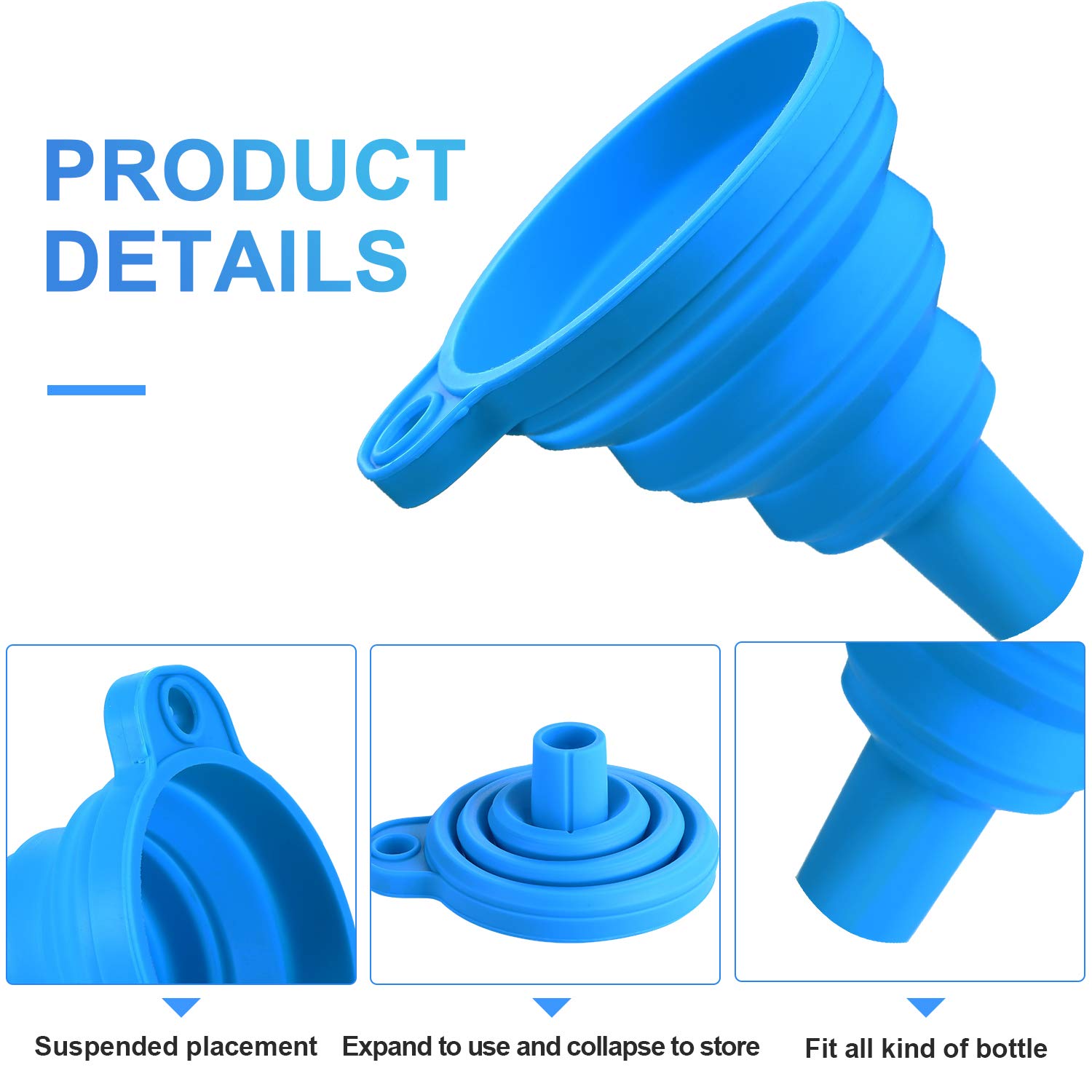 6 Pack Resin Funnels Filter 3D Resin Filter Printer Accessories Include Collapsible Silicone Funnels And Stainless Steel Resin F
