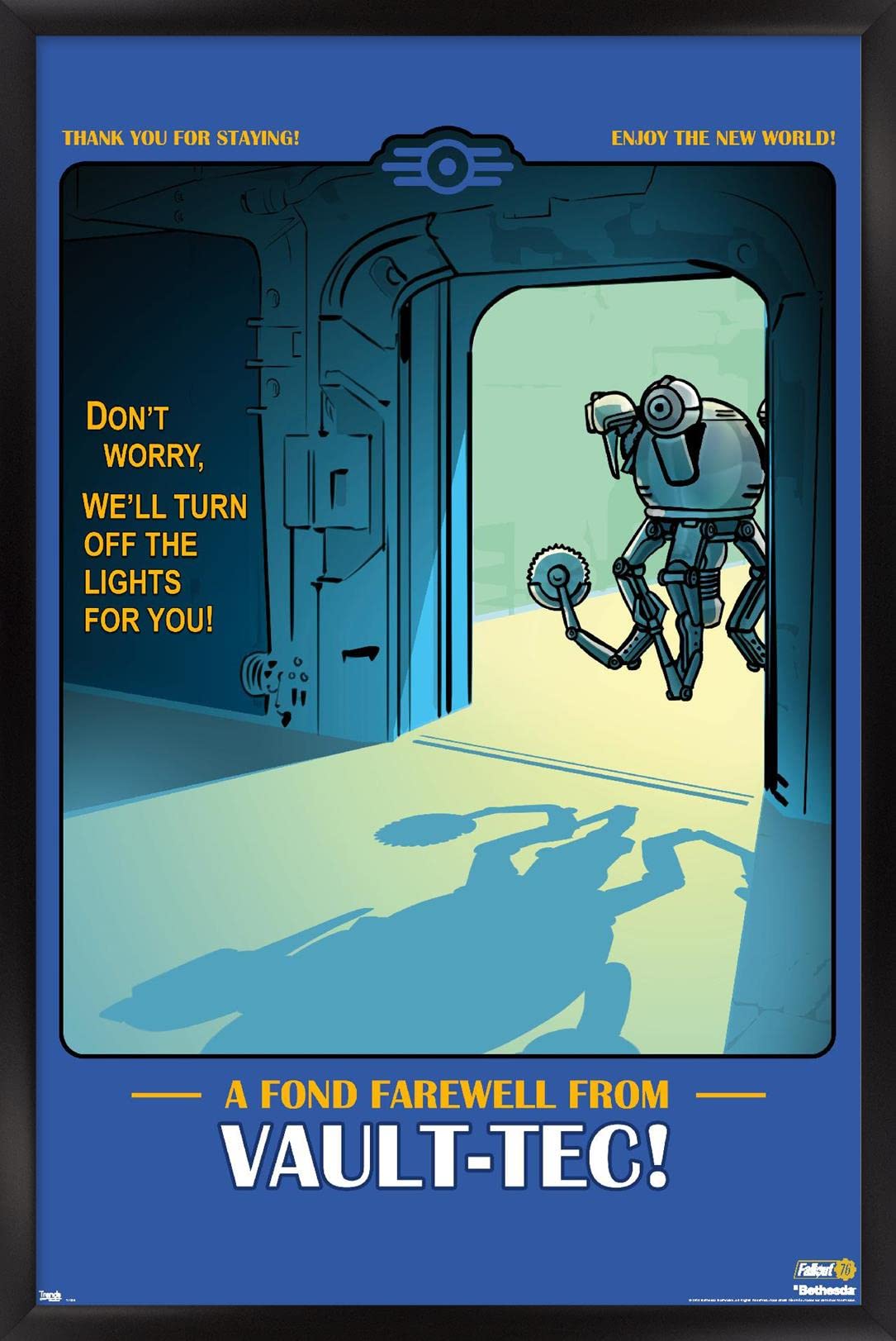 Trends International Fallout: 76 - Fond Farewell Wall Poster, 22.37'' X 34.00'', Black Framed Version