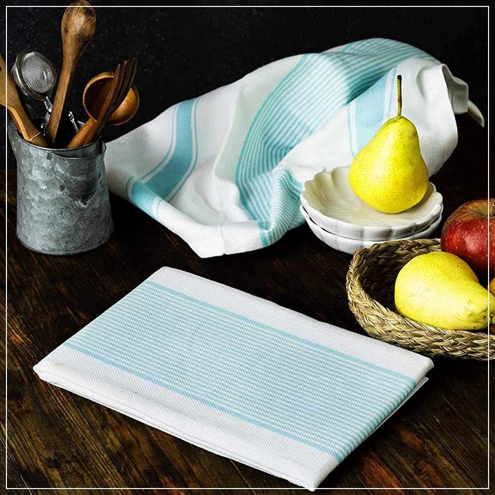 Candy Cottons Stripe Kitchen Towels Decor Hanging Loop Dish Towels Boho Stripe Absorbent Festive Gift Set Of 6 Pantry Kitchen Re