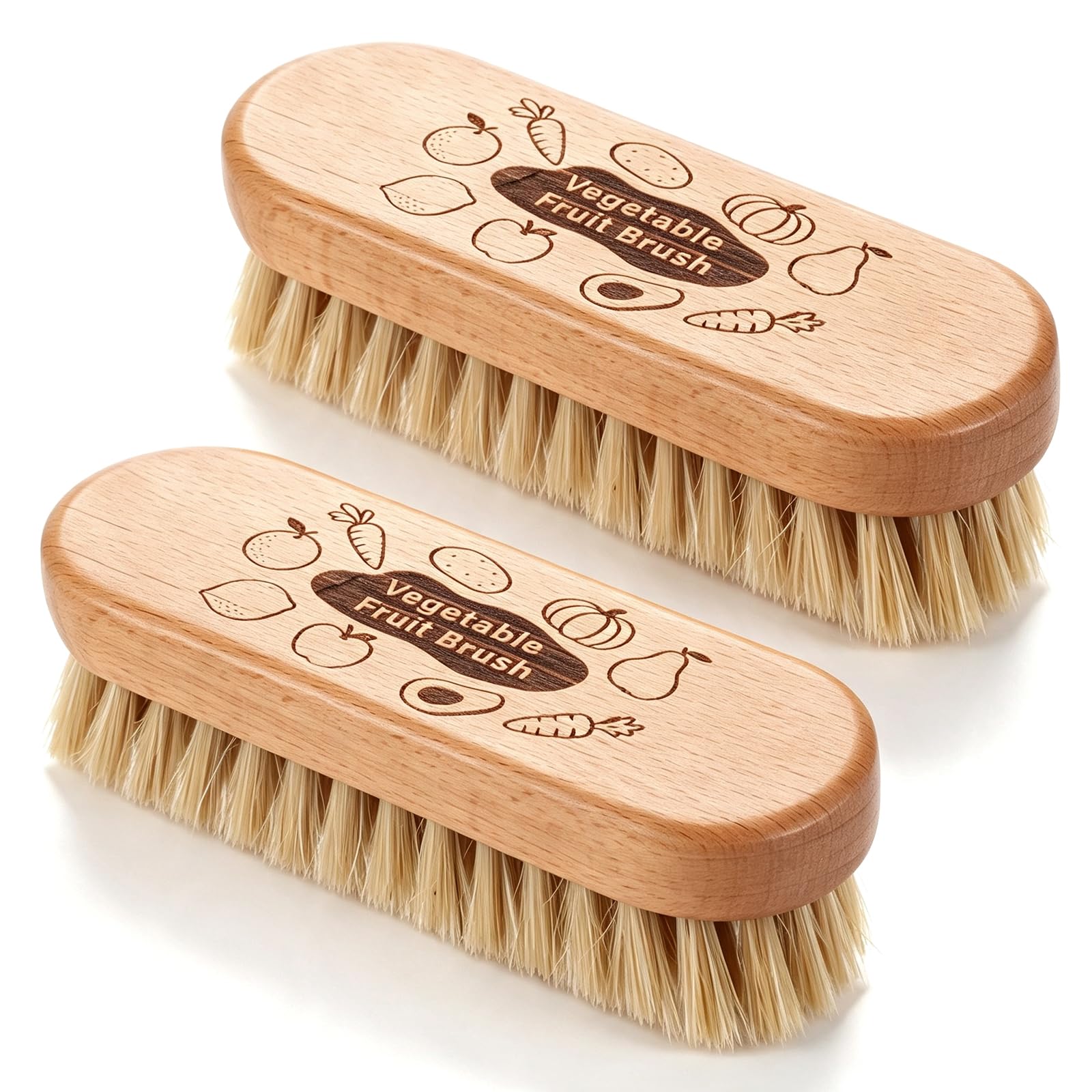 2 Pcs Vegetable Fruit Cleaning Brush Scrubber