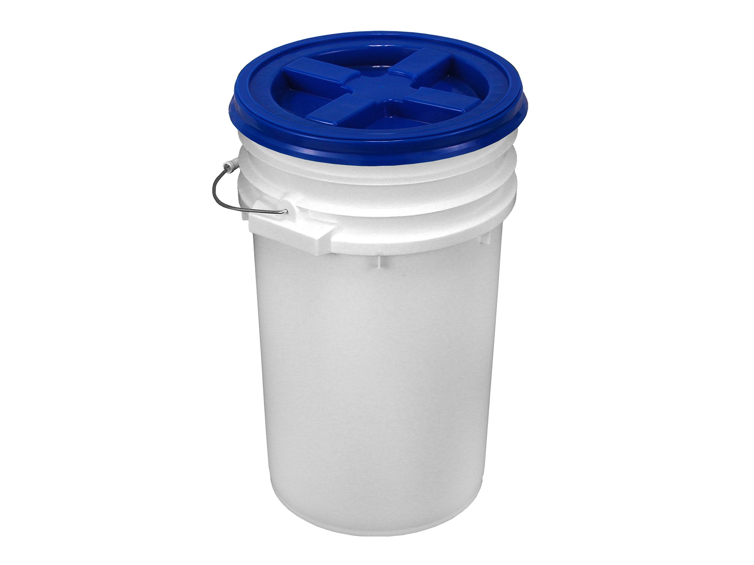 7 Gallon White Bucket with Gamma Seal Lid (Blue)