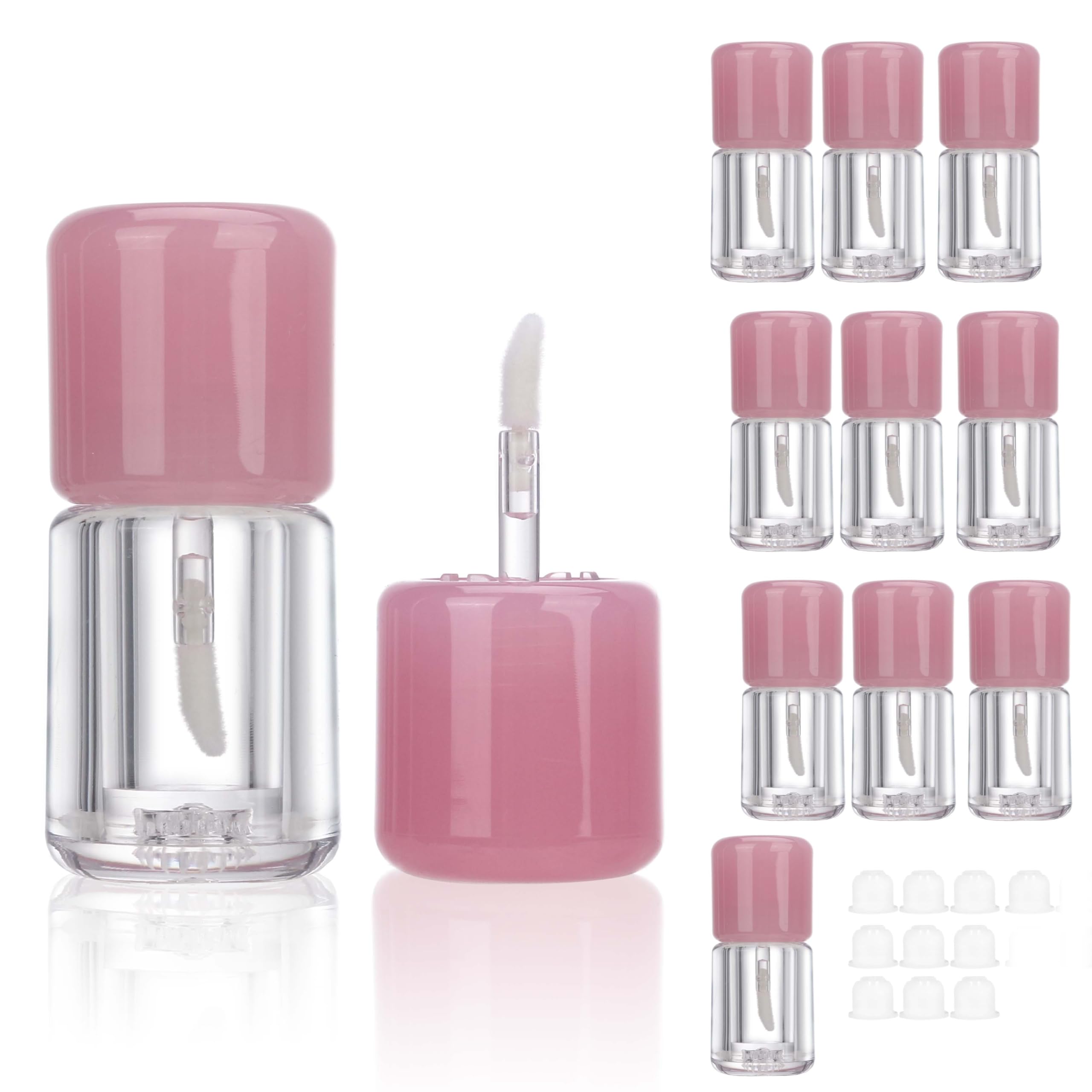 COSIDEA 10pcs 3.5ml 0.12oz Empty Purple Chunky lip gloss tubes with clear wand Cute lipgloss containers for DIY