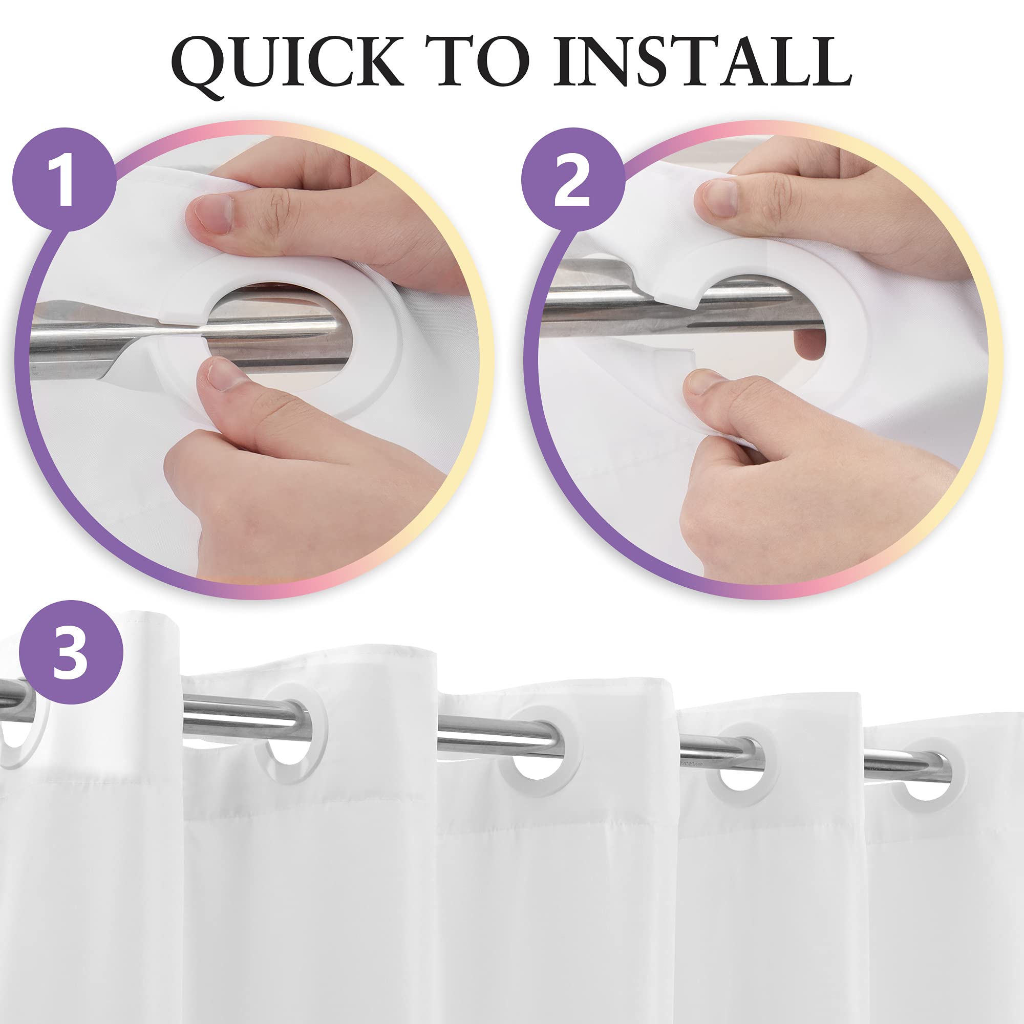 River Dream No Hook Stall Fabric Shower Curtain 48 '' Wide - Soft Microfiber Shower Stall Curtain Hotel Grade, Waterproof & Mach