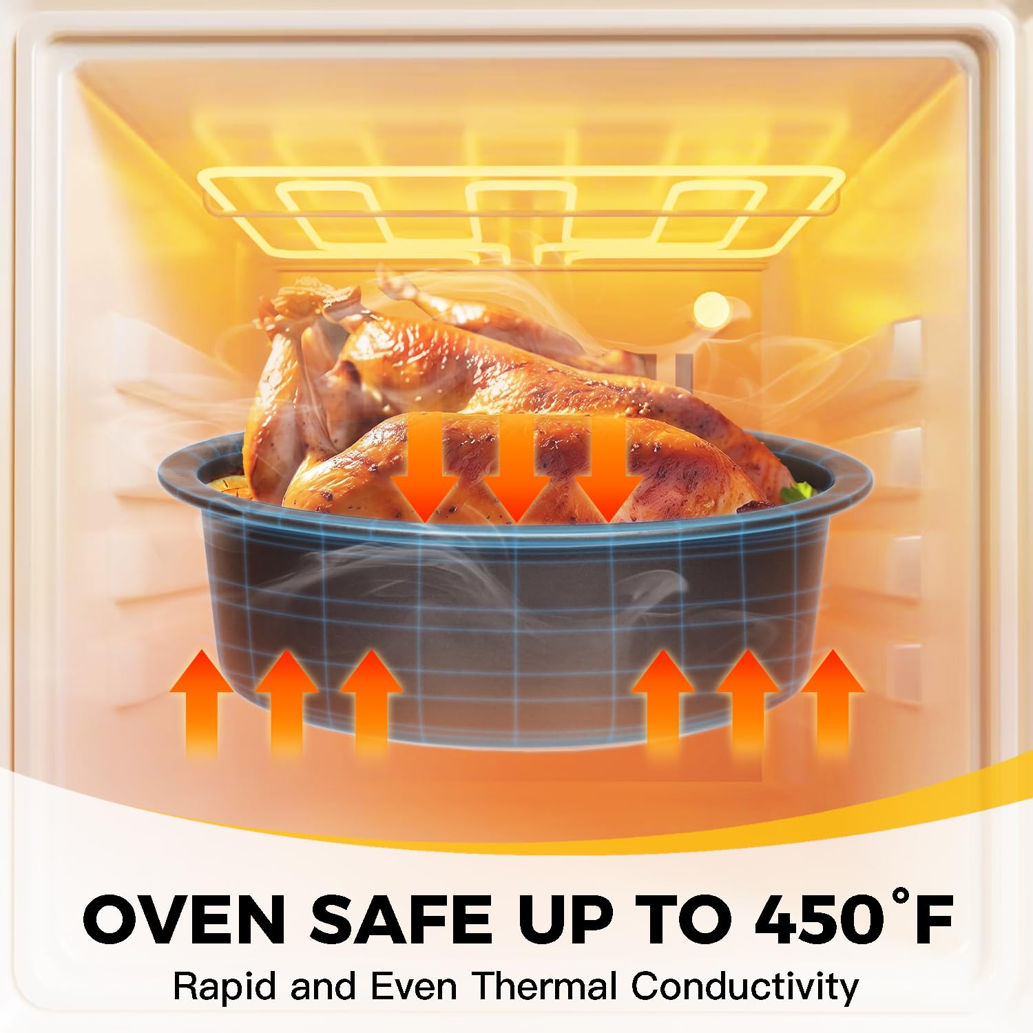 Hongbake Round Cake Pan Set For Baking, 8 Inch, Nonstick Deeper Circle Cake Pans With Wider Grips, 2 Pieces Layer Cake Tin, Chee