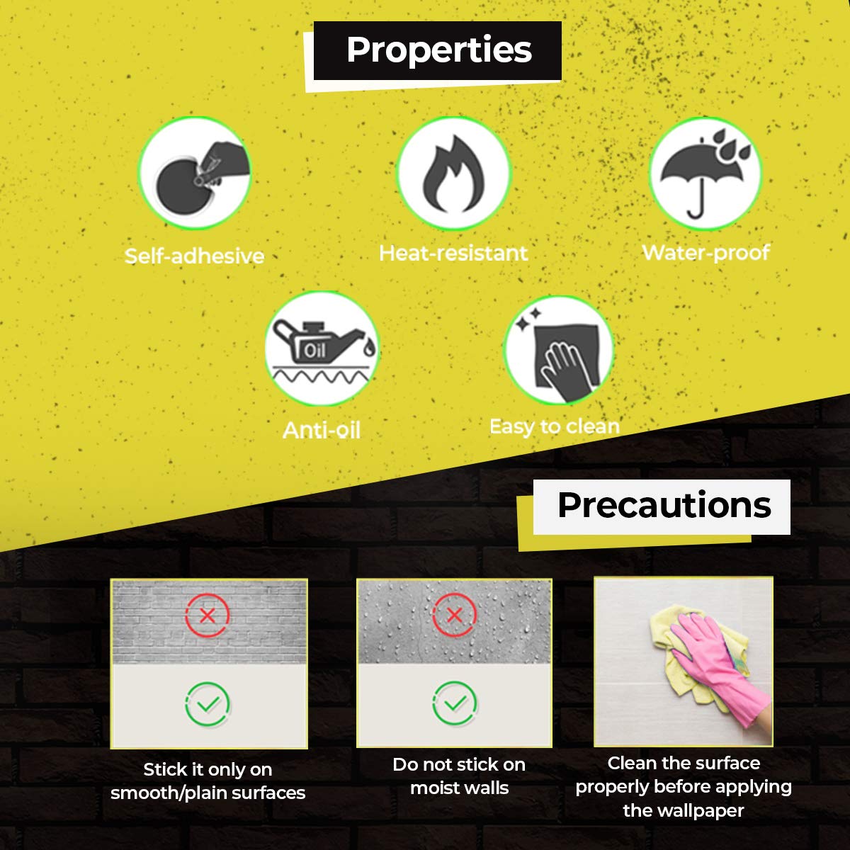 Wolpin Wall Stickers Wallpaper Rose Flower Embossed (45 x 600 cm) Bedroom Wall Decor Self Adhesive, DIY Decals Living Room, Gray