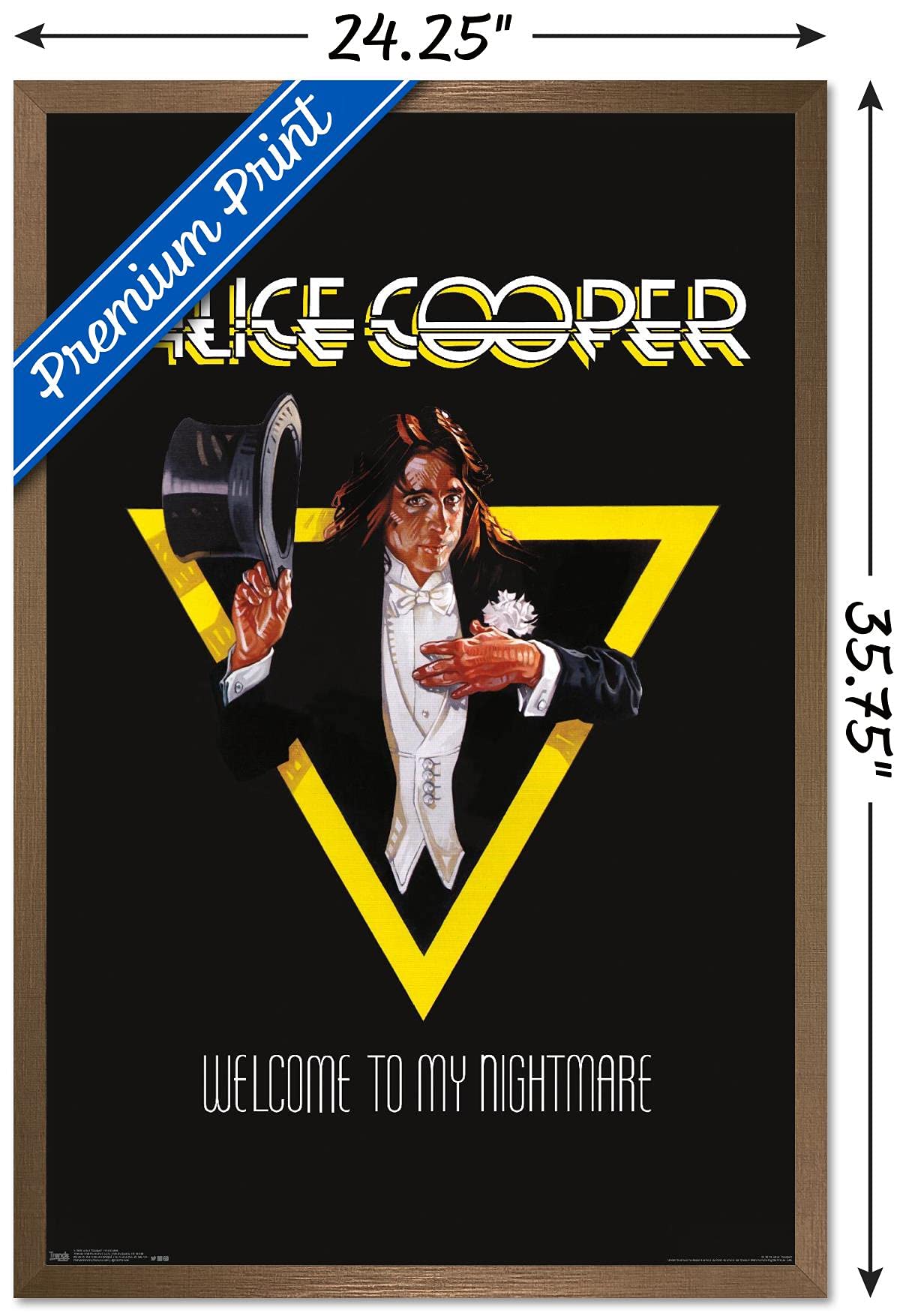 Trends International Alice Cooper - Welcome Wall Poster, 22.375'' X 34'', Bronze Framed Version
