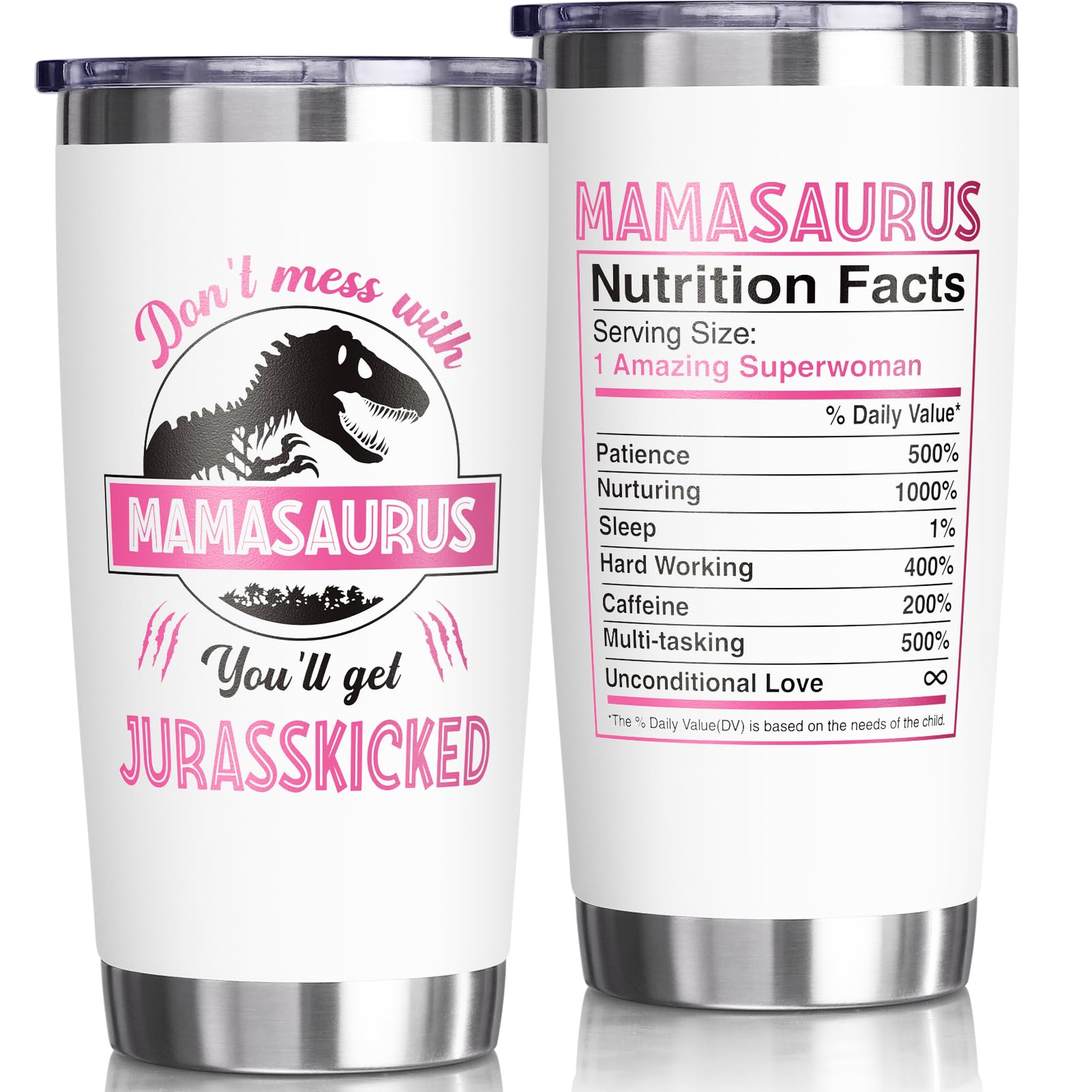 Fimibuke Christmas Gifts For Mom From Daughter, Son - 20 Oz Tumbler Mom Gifts For Mom, Mother-In-Law, Wife, Women - Mamasaurus I