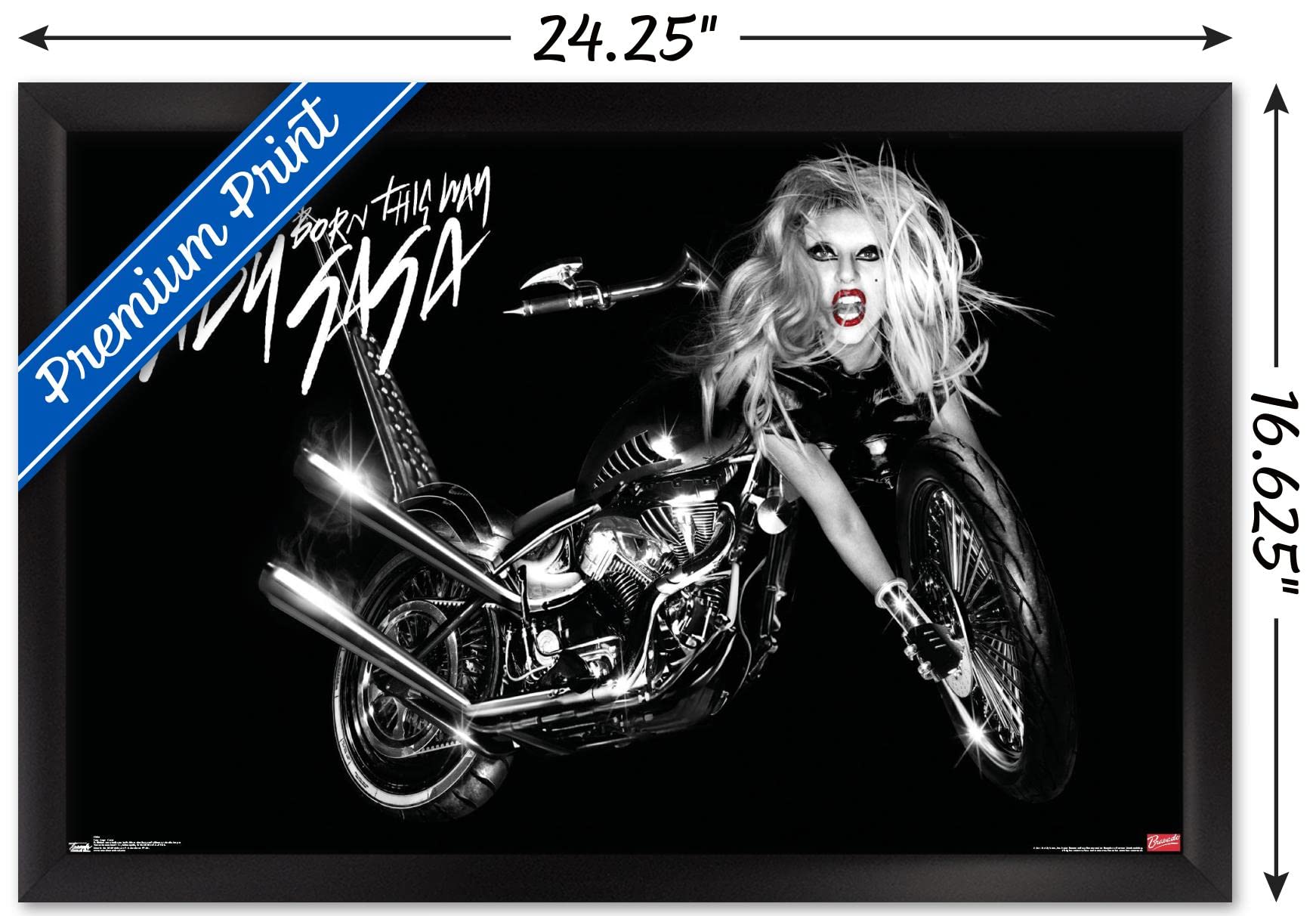 Trends International Lady Gaga - Cover Wall Poster, 14.725'' X 22.375'', Black Framed Version