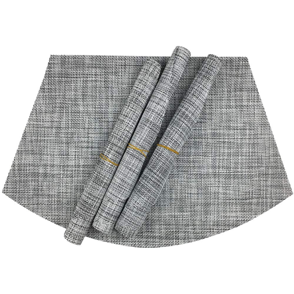 Wedge Placemats Set Of 4 Vinyl Placemats For Round Tables Woven Non-Slip Heat-Resistant Easy To Clean Wipeable Washable Dinner T