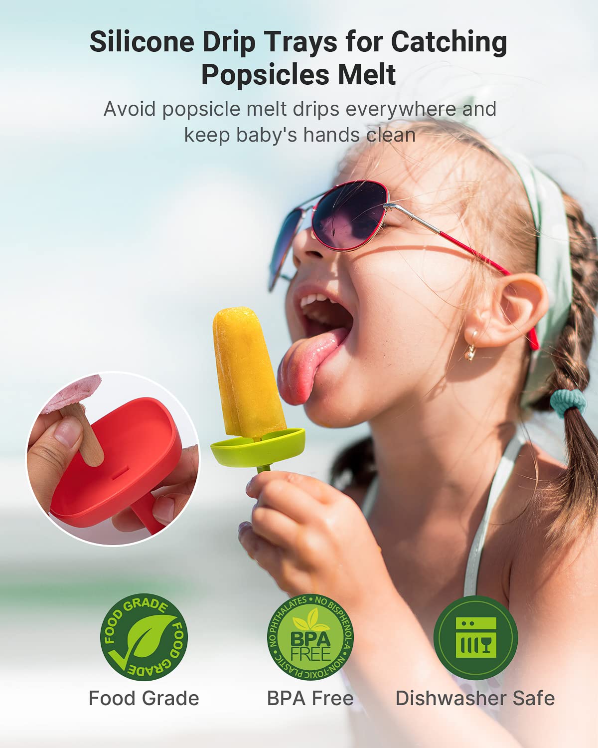 Popsicle Molds For Kids, 9 Pieces Popsicles Molds Silicone Bpa- Free Popsicle Maker Ice Pop Mold Ice Pops Maker Diy Handmade Pop