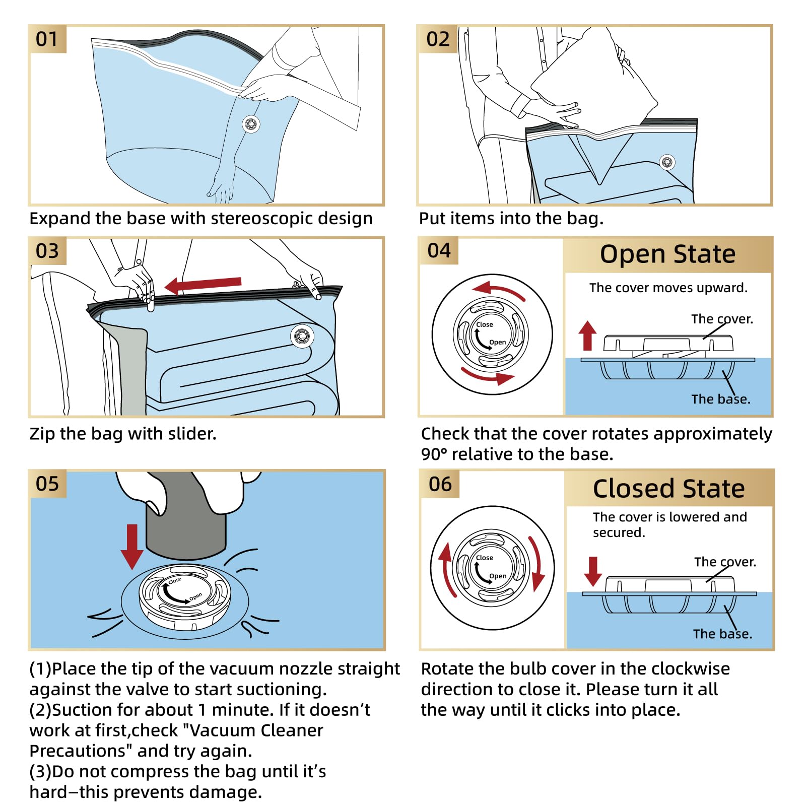 TAILI 8 Pack Vacuum Storage Bags, Jumbo Cube (31x40x15 Inch), Extra Large Vacuum Seal Bags for Clothing, Comforters, Blankets, B