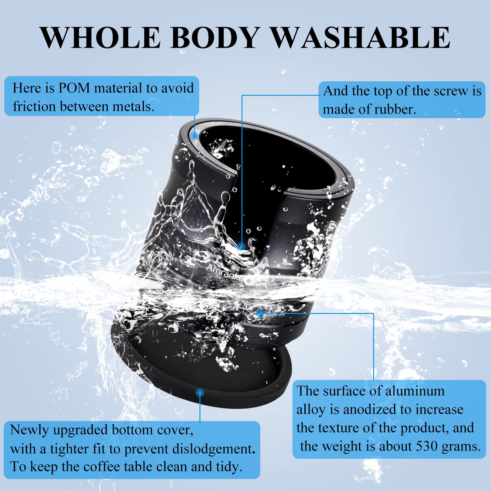 Amrankuo Coffee Portafilter Holder| Espresso Tamper Stand| Aluminum Alloy Espresso Holder| With Non-Slip Base| Fits 54Mm Espress