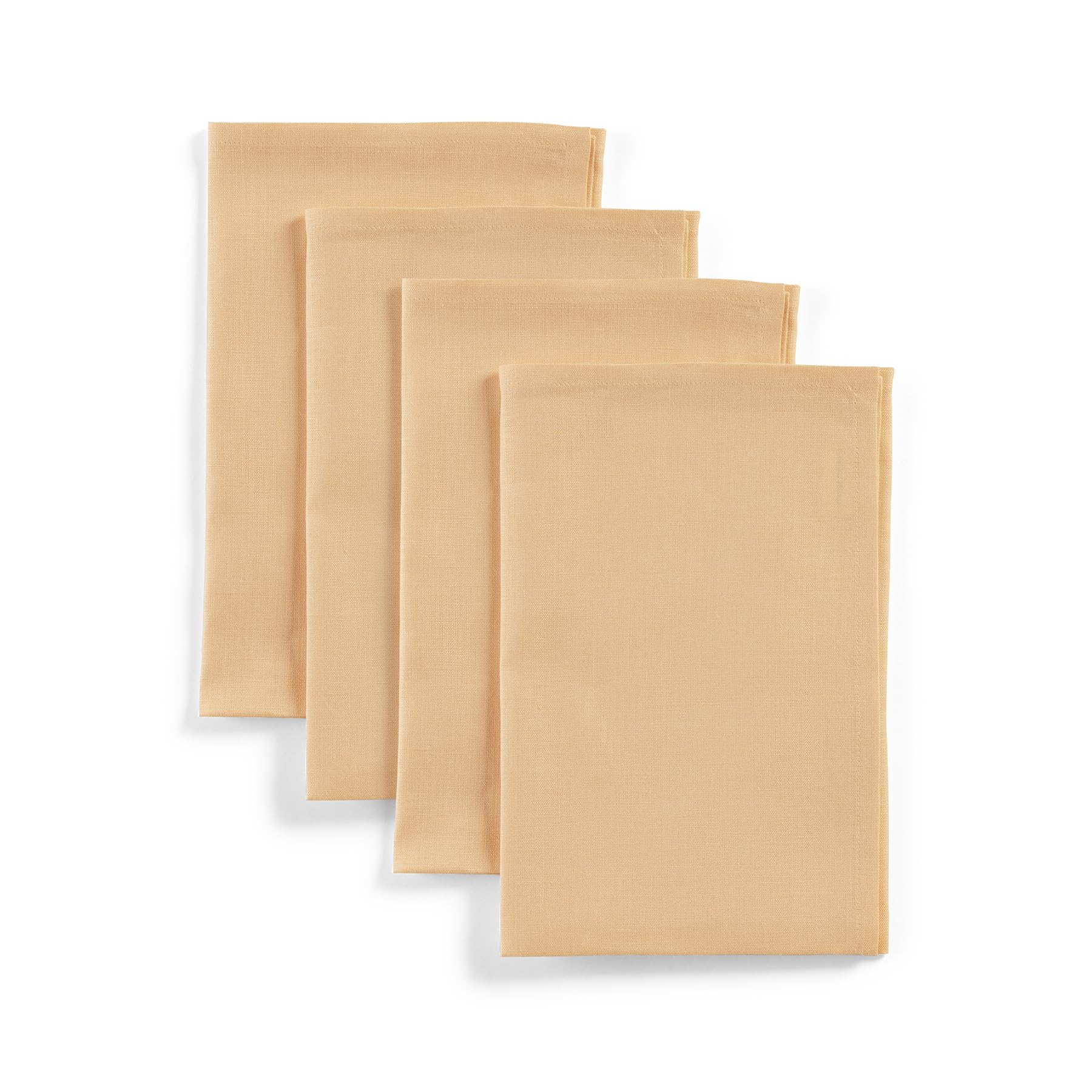 Solino Home Linen Dinner Napkins 20 X 20 Inch - 100% Pure Linen Peach Cloth Napkins Set Of 4 - Fete, Handcrafted And Machine Was
