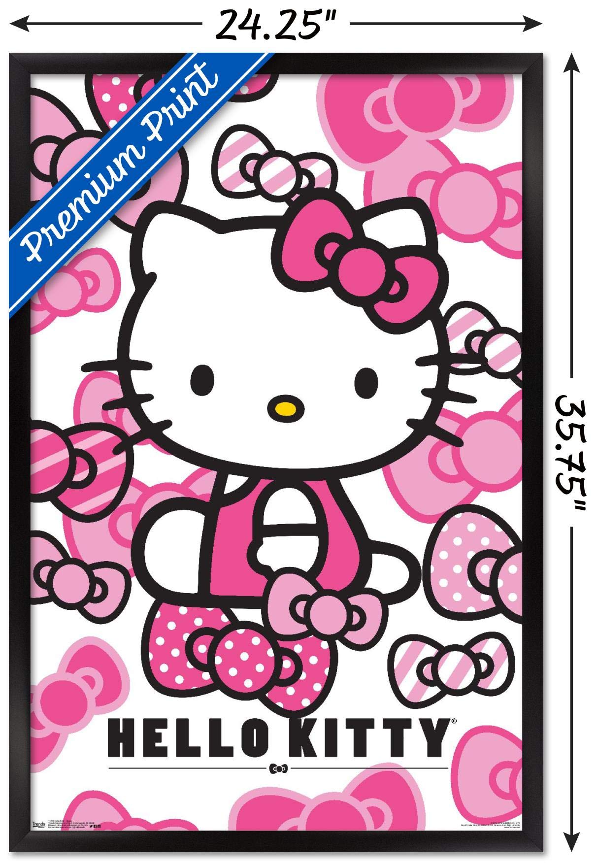 Trends International Hello Kitty - Bows Wall Poster, 22.375'' X 34'', Black Framed Version