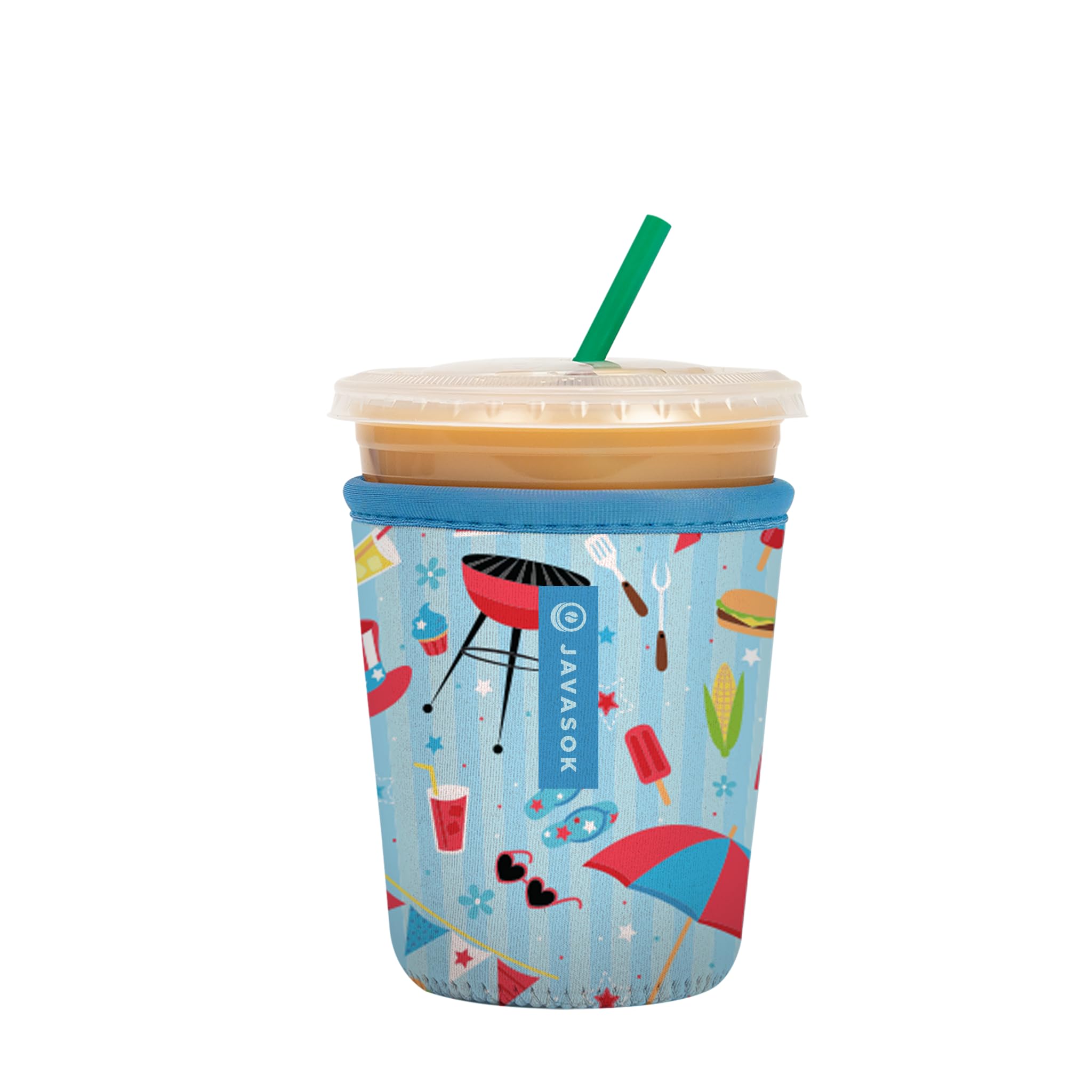 Sok It Java Sok Iced Coffee & Cold Soda Insulated Neoprene Cup Sleeve (Grill N Chill, Small: 16-20oz)