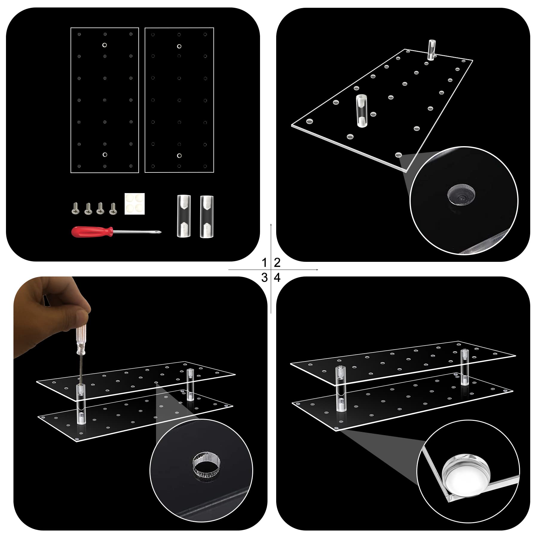 KETAWA Cake pop stand,21 Hole Clear Acrylic Lollipop Holder, Lollipop Sticks Weddings Baby Showers Birthday Parties Anniversarie