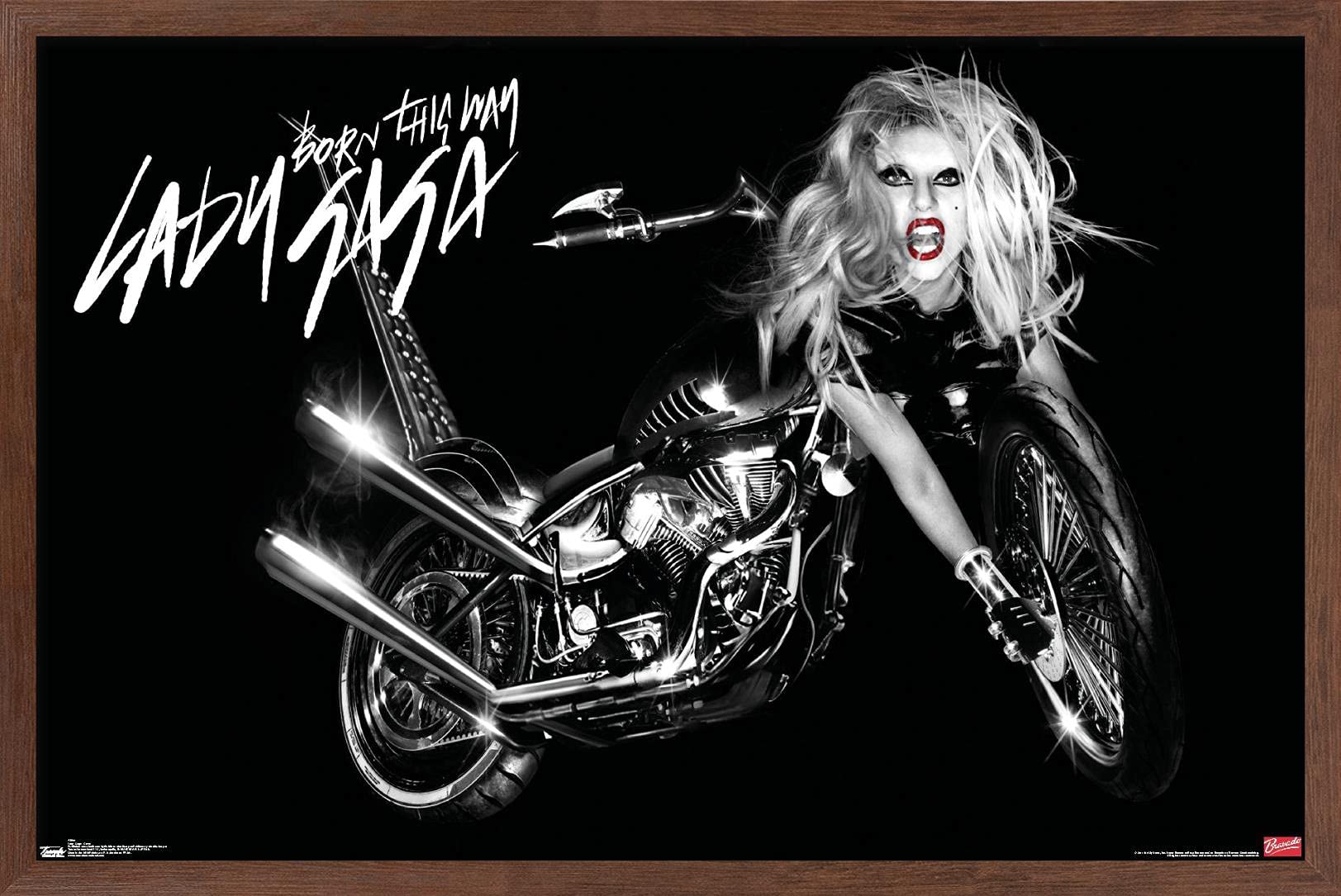 Trends International Lady Gaga - Cover Wall Poster, 14.725'' X 22.375'', Mahogany Framed Version