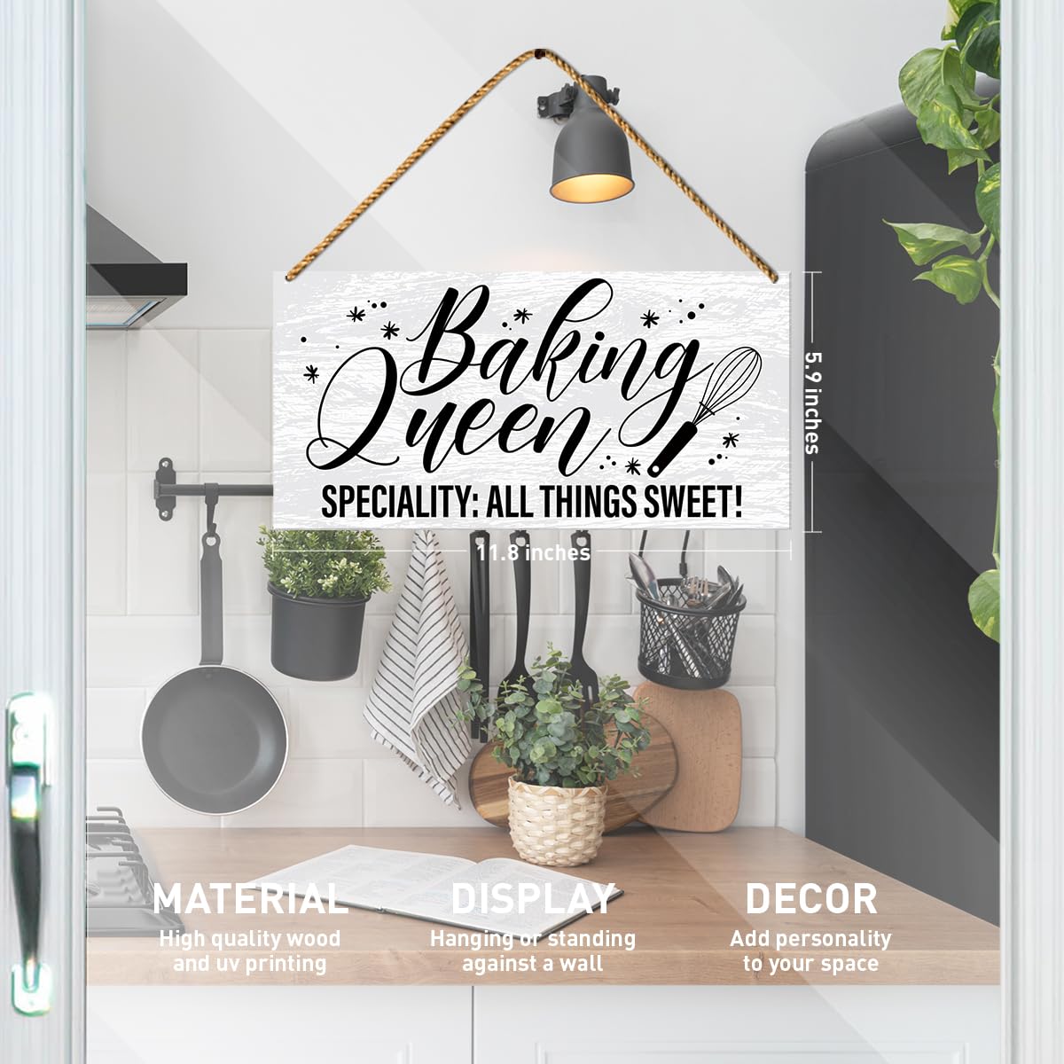 Kitchen Baking Wood Sign Gifts, Birthday Christmas Mothers Day Cooking Gifts, Best Cook Ever Gifts, Baking Gifts For Women Mom B