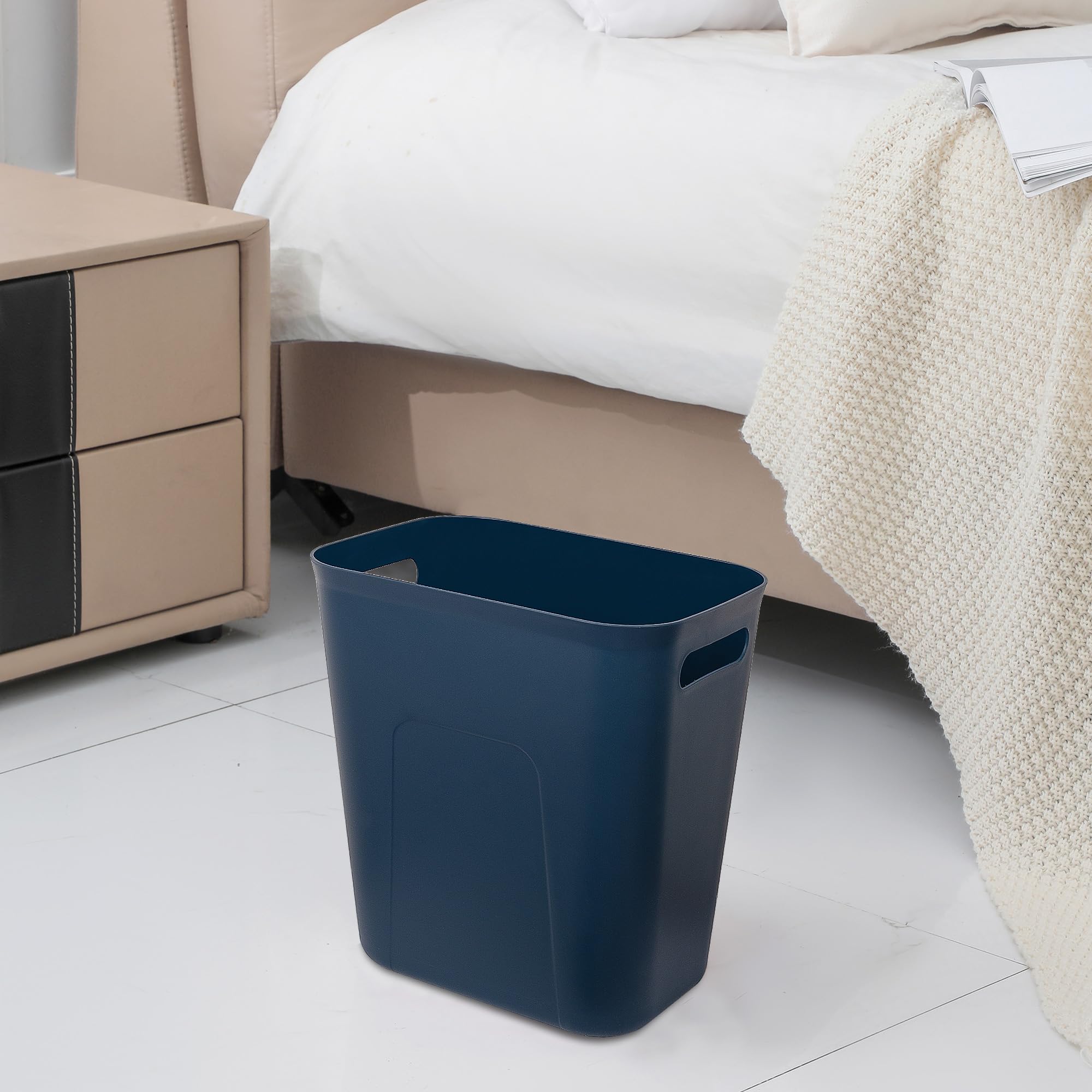 Uujoly Plastic Small Trash Can Wastebasket, Garbage Container Basket For Bathrooms, Laundry Room, Kitchens, Offices, Kids Rooms,