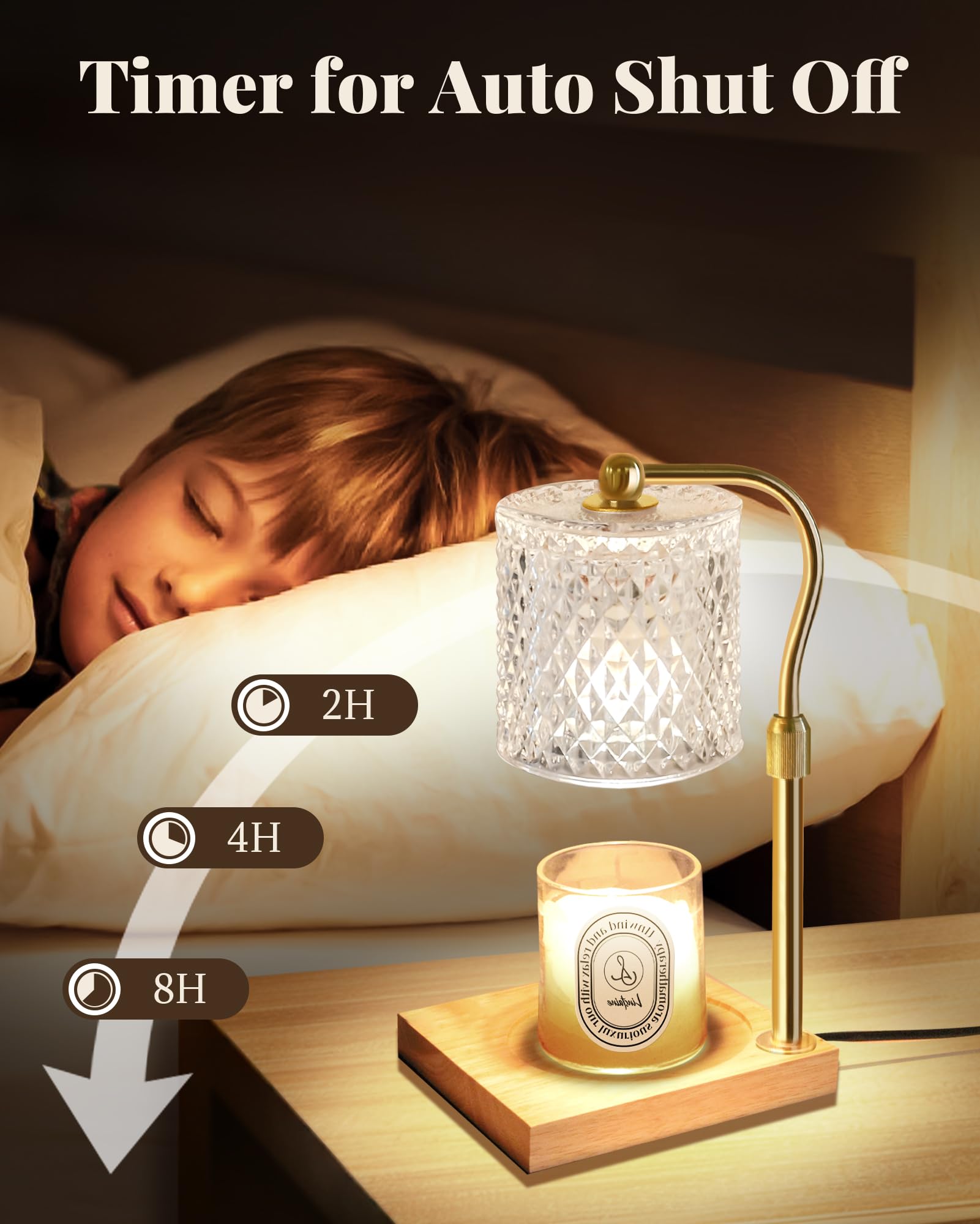 Linstaine 2 Pack Candle Warmer Lamp with Timer Dimmer Adjustable Height, Birthday Gifts for Women, House Warming New Home Decor