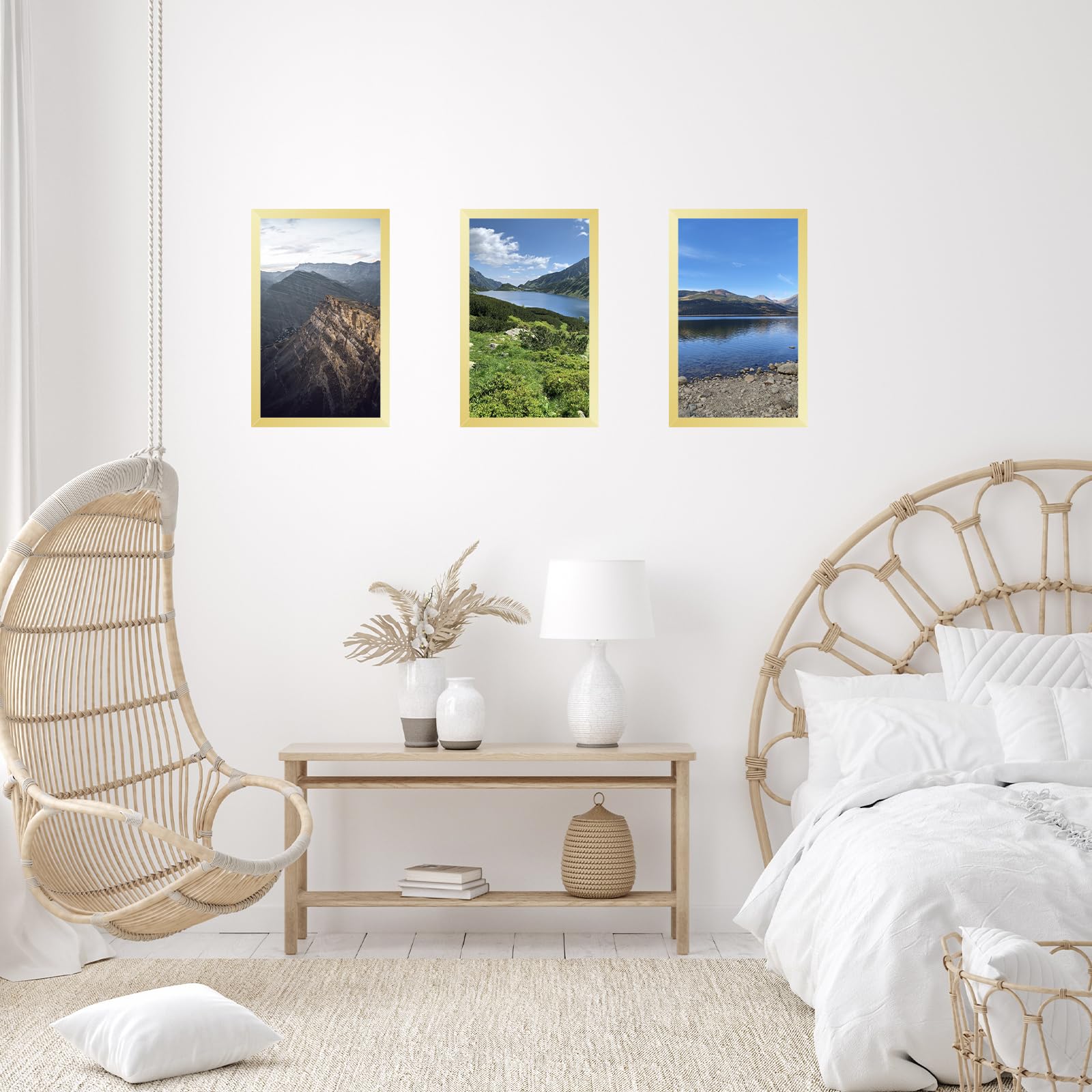 JCJMY 13x22 Picture Frame Gold for Poster Photo Picture, Horizontal and Vertical Formats for Wall Hanging, 13 x 22 Wall Gallery