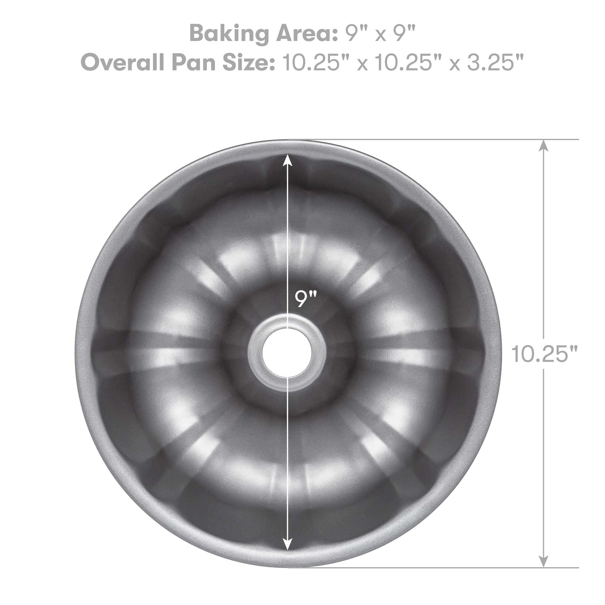 Cooking Light Heavy Duty Nonstick Bakeware Carbon Steel Fluted Tube Bundt Pan With Quick Release Coating, Manufactured Without P