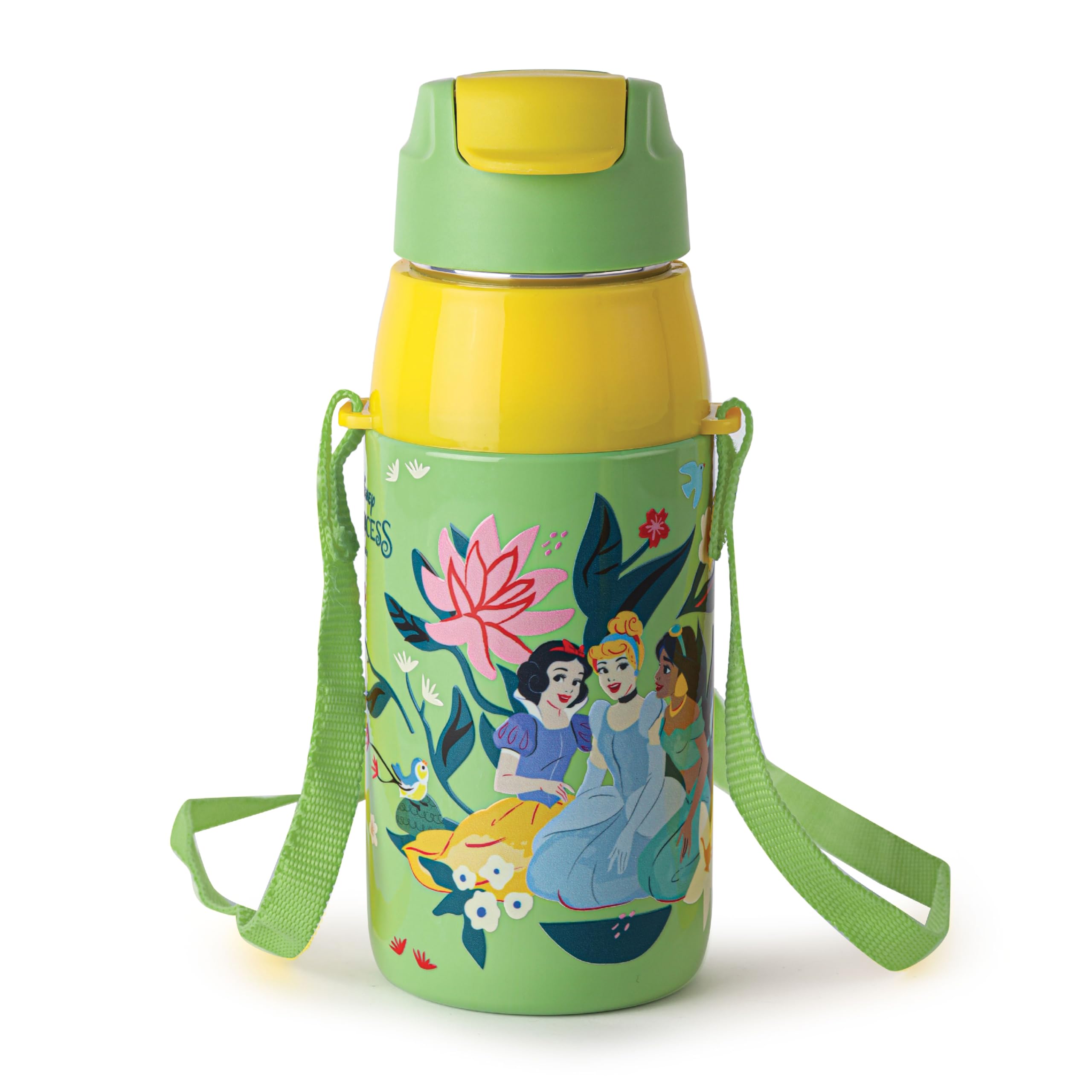 Cello Kidzbee Era Dream Weavers Inner Steel Insulated Kids Water Bottle, 400 Ml, Green | Leakproof Easy To Open Flip Top Cap Wit