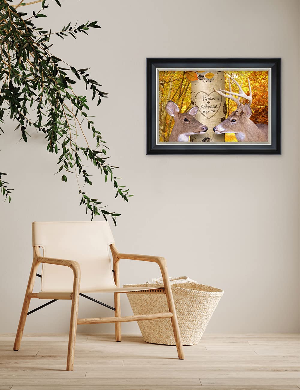 Ipic - Oh My Dear, Personalized Framed Wall Art With Names And Date On, Giclee Prints With Solid Wood Frame, Customized Gift And