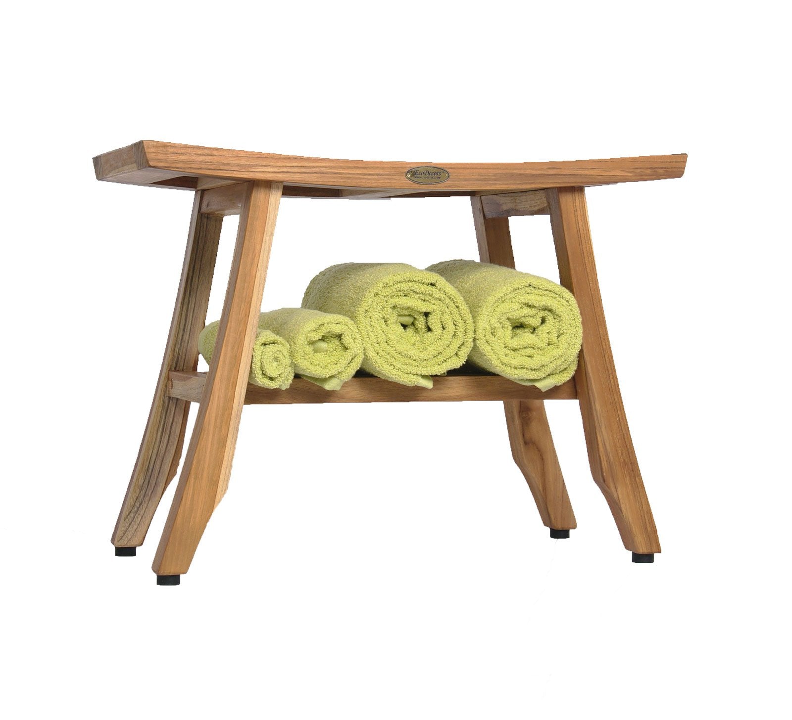 Ecodecors, Satori, 24'', Teak Shower Bench, Wooden Bench, Teak Shower Stool, Bathroom Bench, Teak Bathroom Bench, Shower Bench T