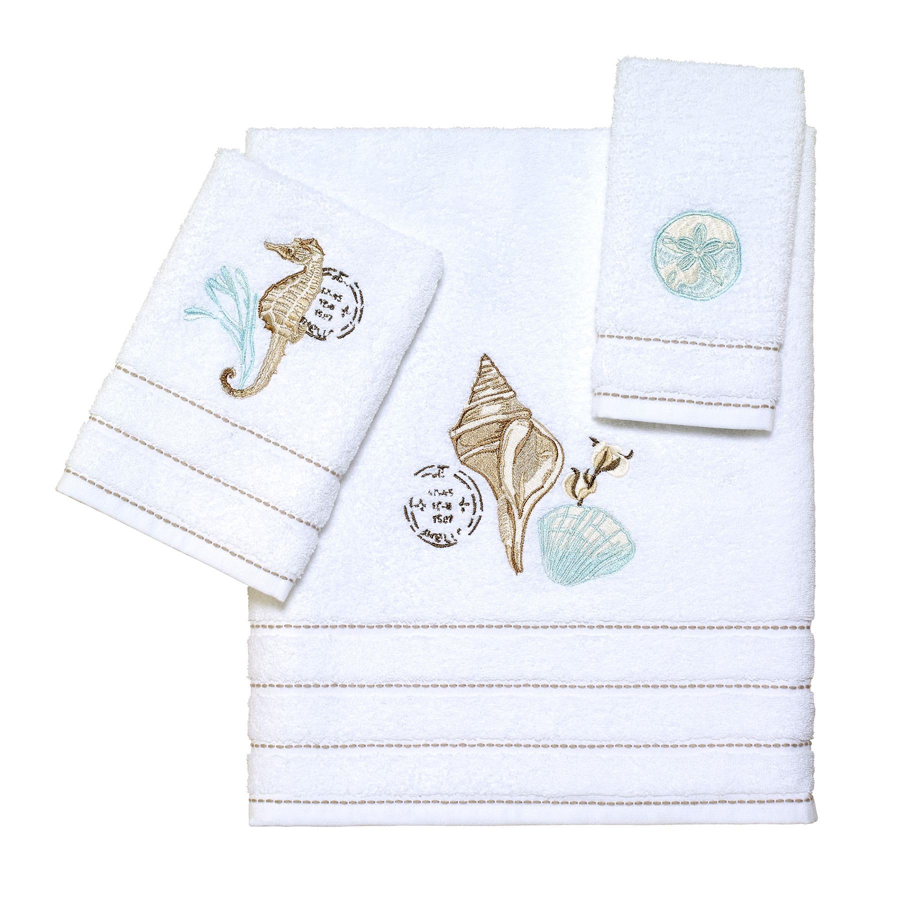 Avanti Linens - Fingertip Towel, Soft & Absorbent Cotton, Farmhouse Inspired Bathroom Decor (Farmhouse Shell Collection)