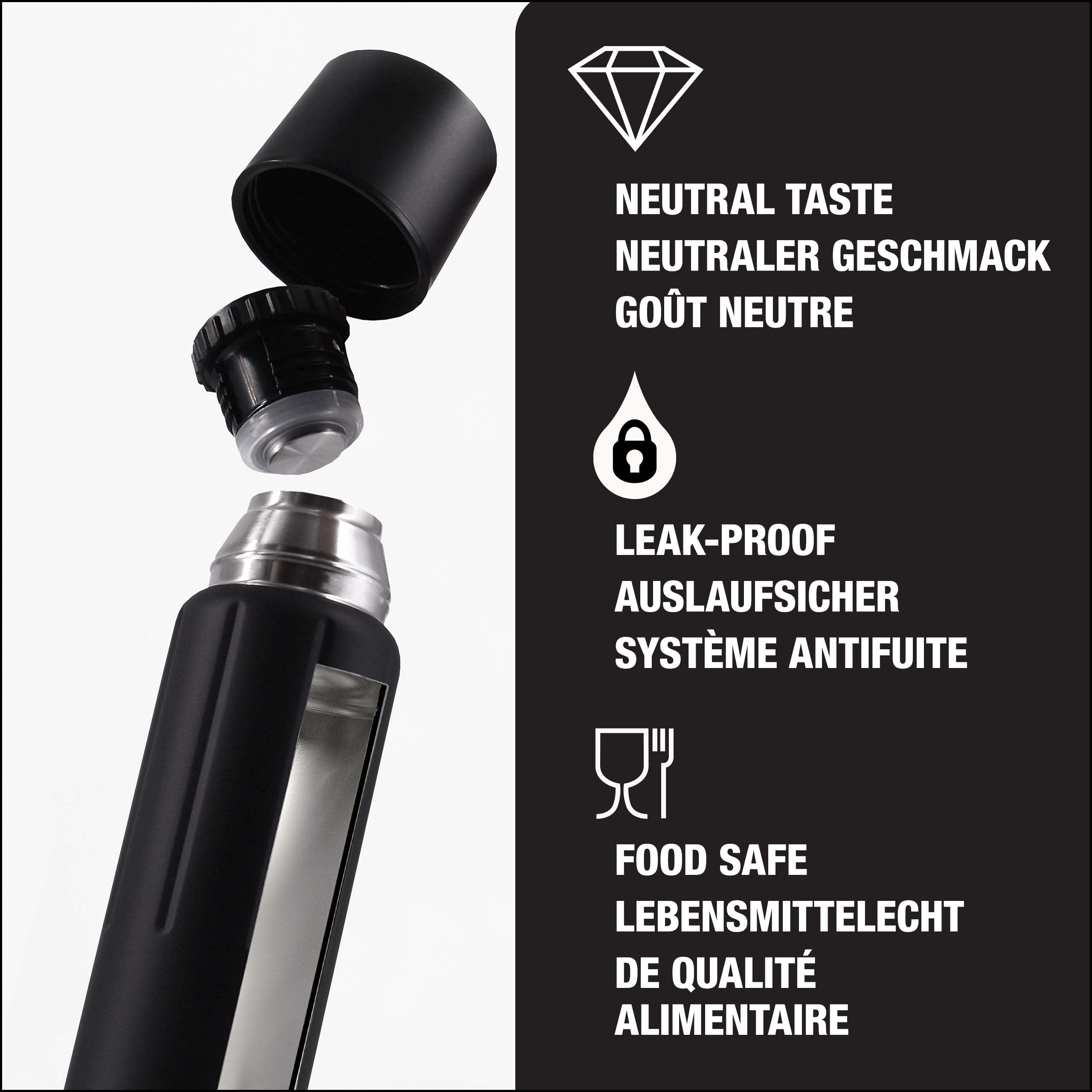 Sigg - Obsidian Insulated Water Bottle - Thermo Flask With Cup - Leakproof - Lightweight - Bpa Free - 18/8 Stainless Steel - 37