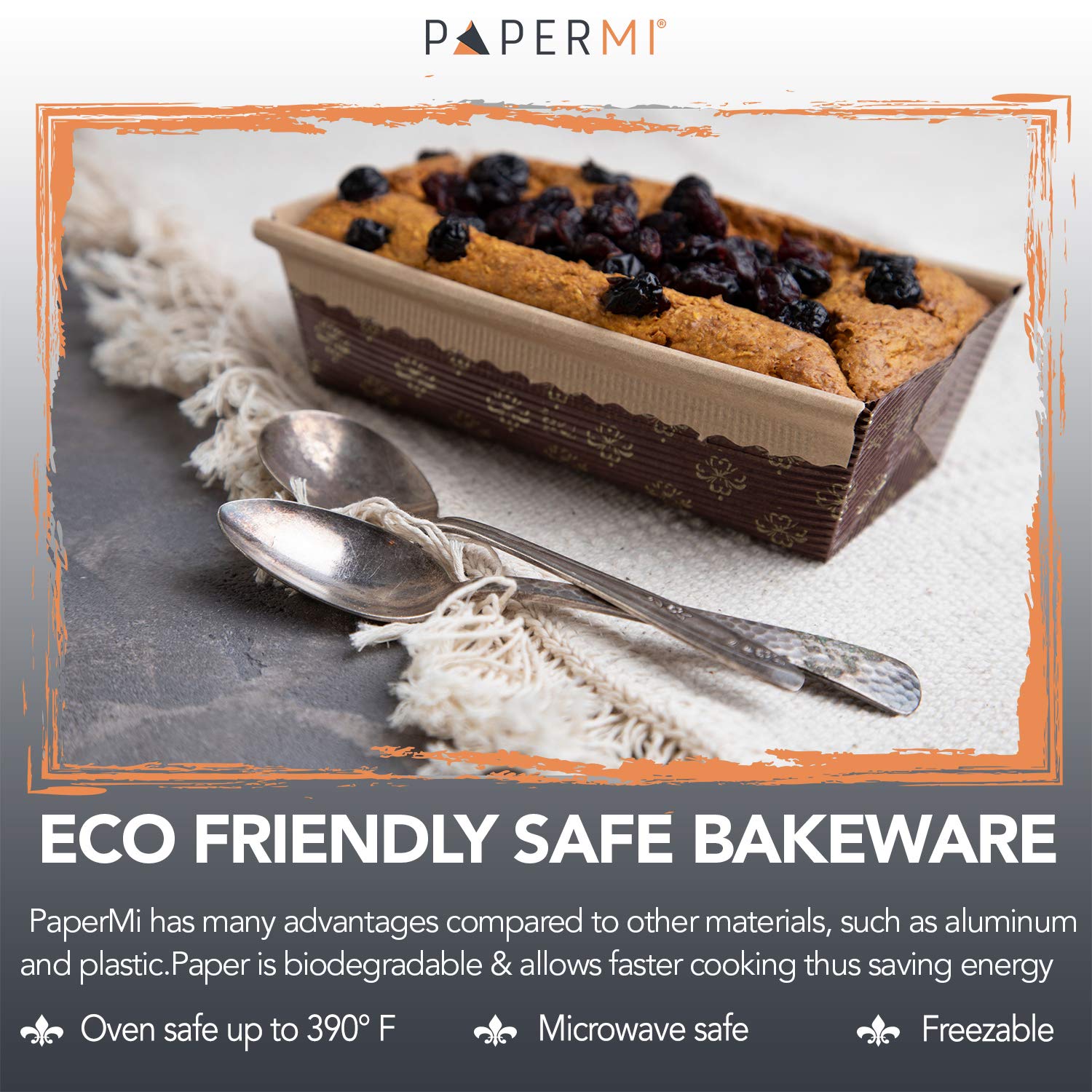 Paper Loaf Pan 25Ct, Disposable Eco- Friendly Bakeable Cardboard Baking Cake Mold Microwave Oven Freezer Safe, Providing Beautif