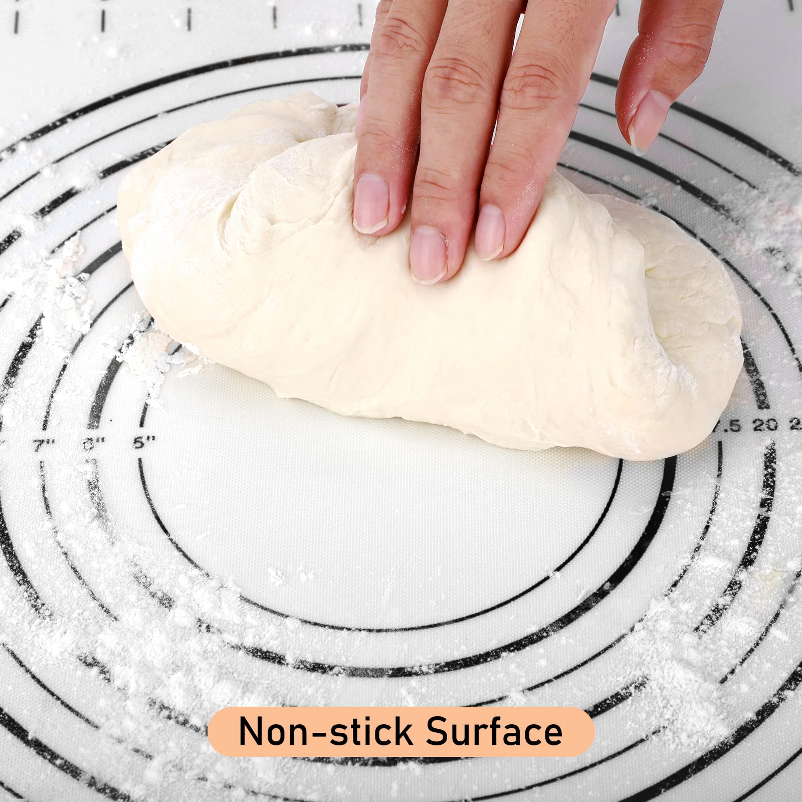 Silicone Pastry Mat With Measurement, Kids Baking Mat For Fondant, Rolling Dough, Pie Crust, Pizza And Cookies, Dough Mat, Count