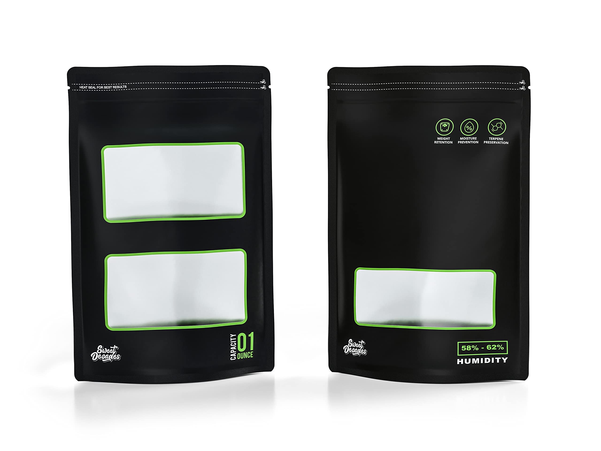 Sweet Decades 1 Ounce Bags - 50 Pack Lock & Seal Storage & Curing Bags Heat Sealable 6'' X 9.8'' X 3.15'' Inch (1Oz, 28G)