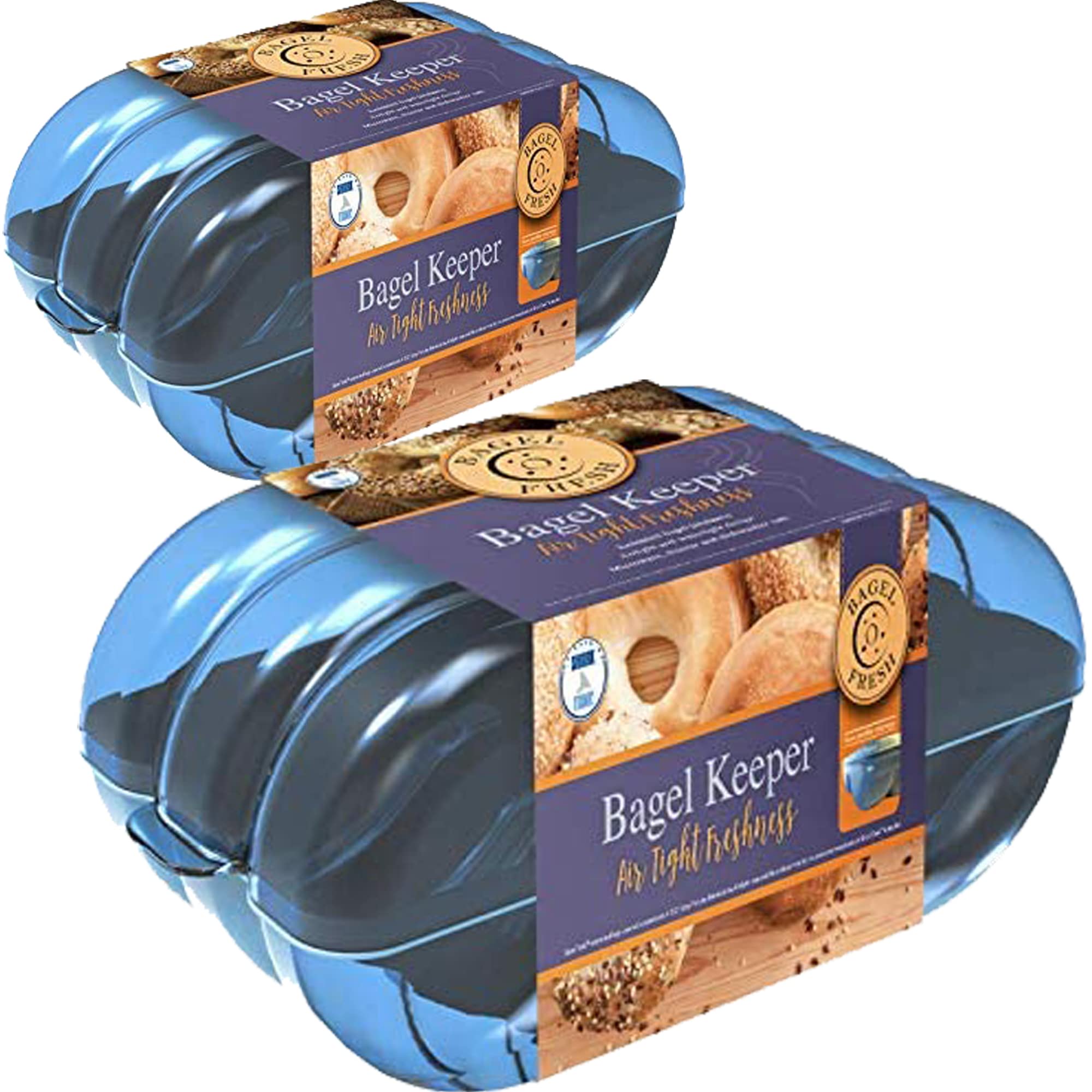 Touch Up Cup Bagel Fresh Container (2 Count, Holds 12) Fresh Bagel Keeper & Airtight Container For Bread Storage - Bagel Saver C