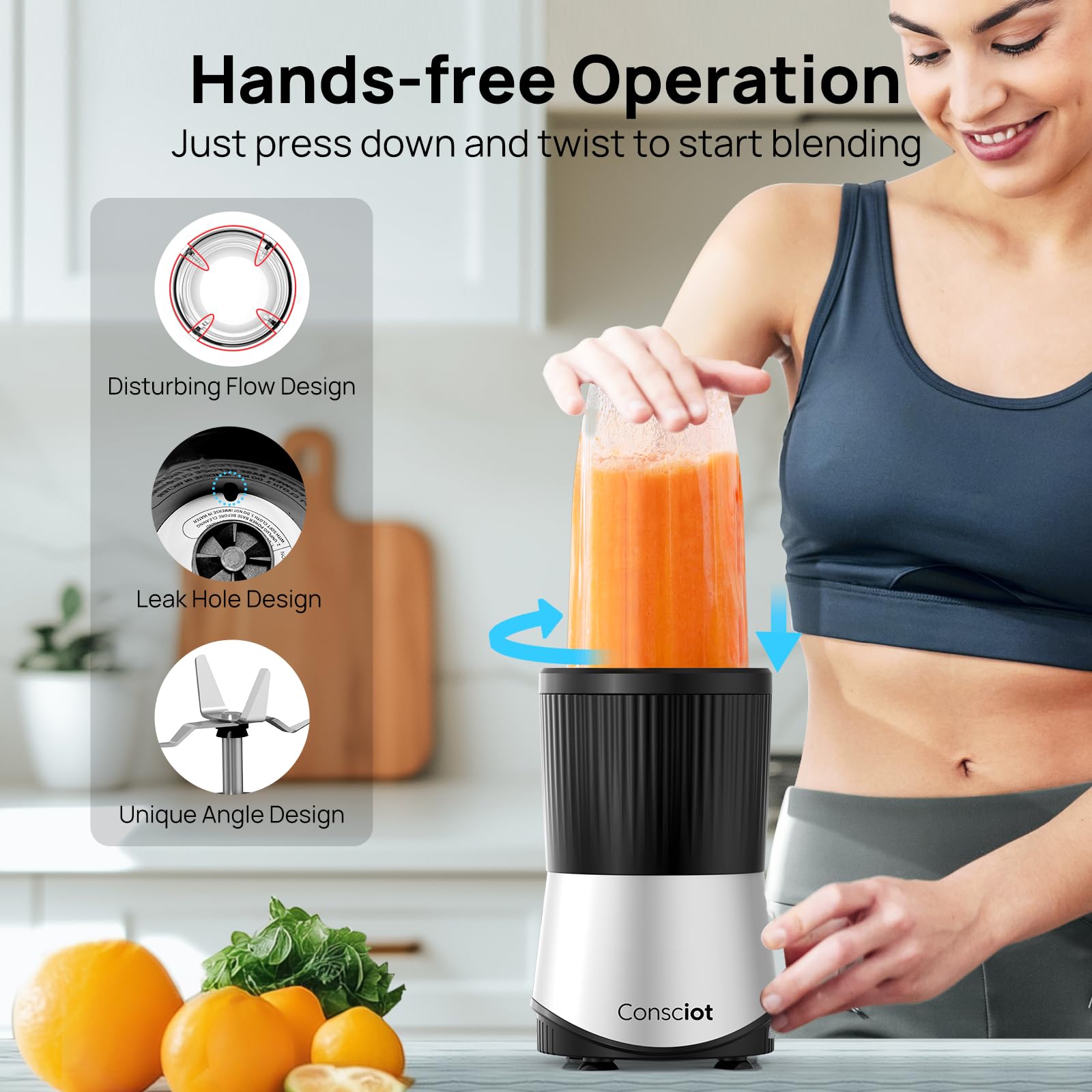 Consciot Cb08 11-Piece Blender For Kitchen And Personal Size, Blend Shakes And Smoothies, Frozen Drinks, Baby Food, Spreads & Mo