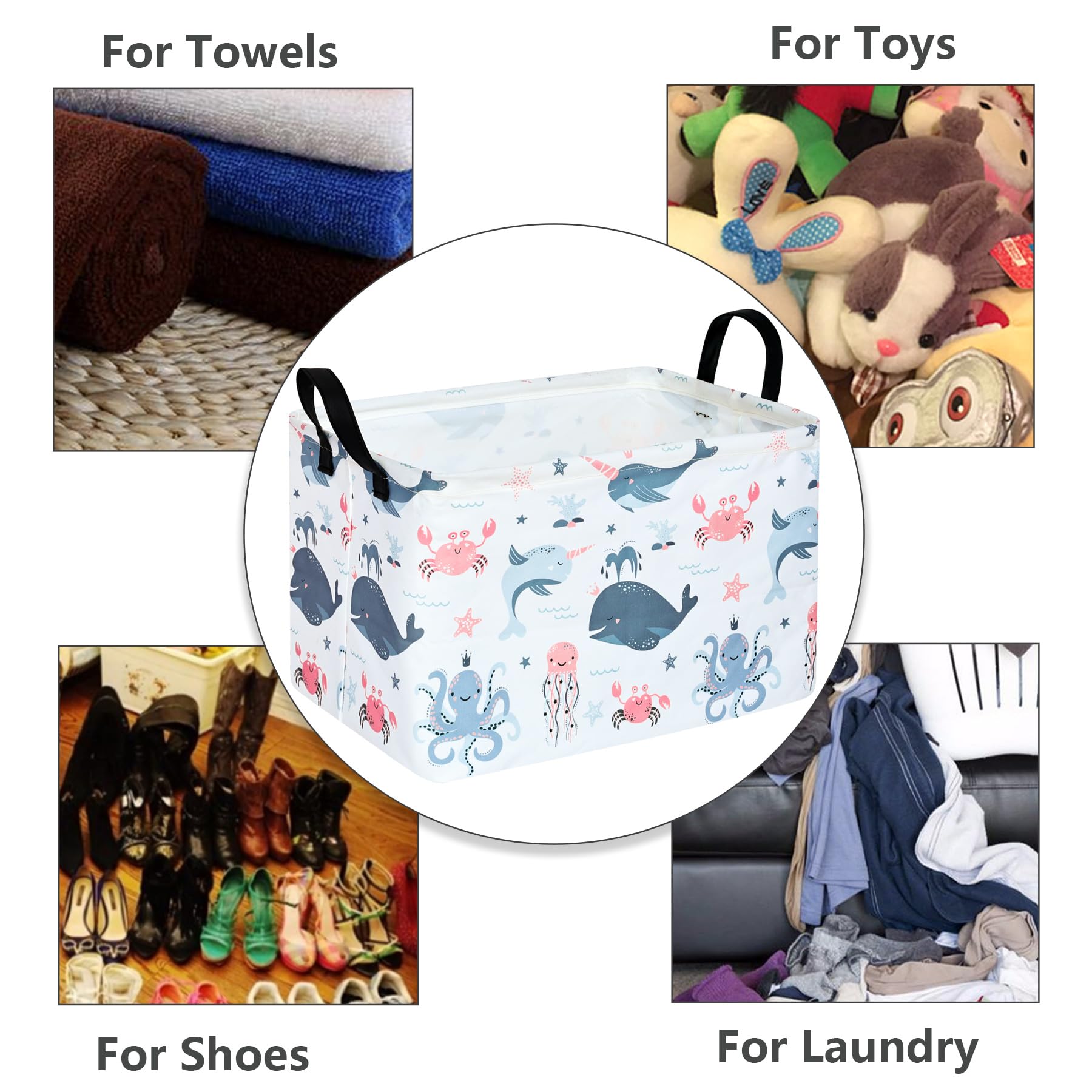 Maizmz Baby Storage Basket Cute Gifts Basket Toys Organizer Waterproof Kids Hamper Nursery Bins Women Storage Cube For Home/Dorm