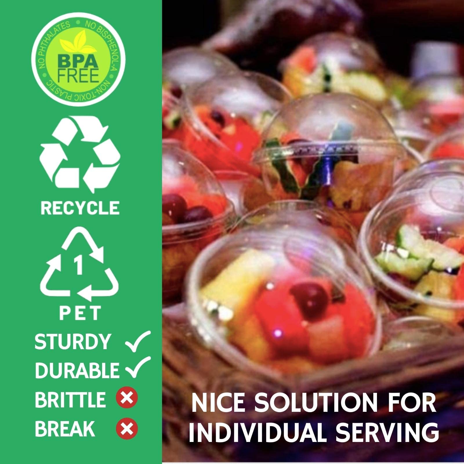 Aatriet 12 Oz Clear Plastic Parfait Cups With Insert 3.25Oz & Dome Lids No Hole - (20 Sets) Yogurt Fruit Parfait Cups, For Dips