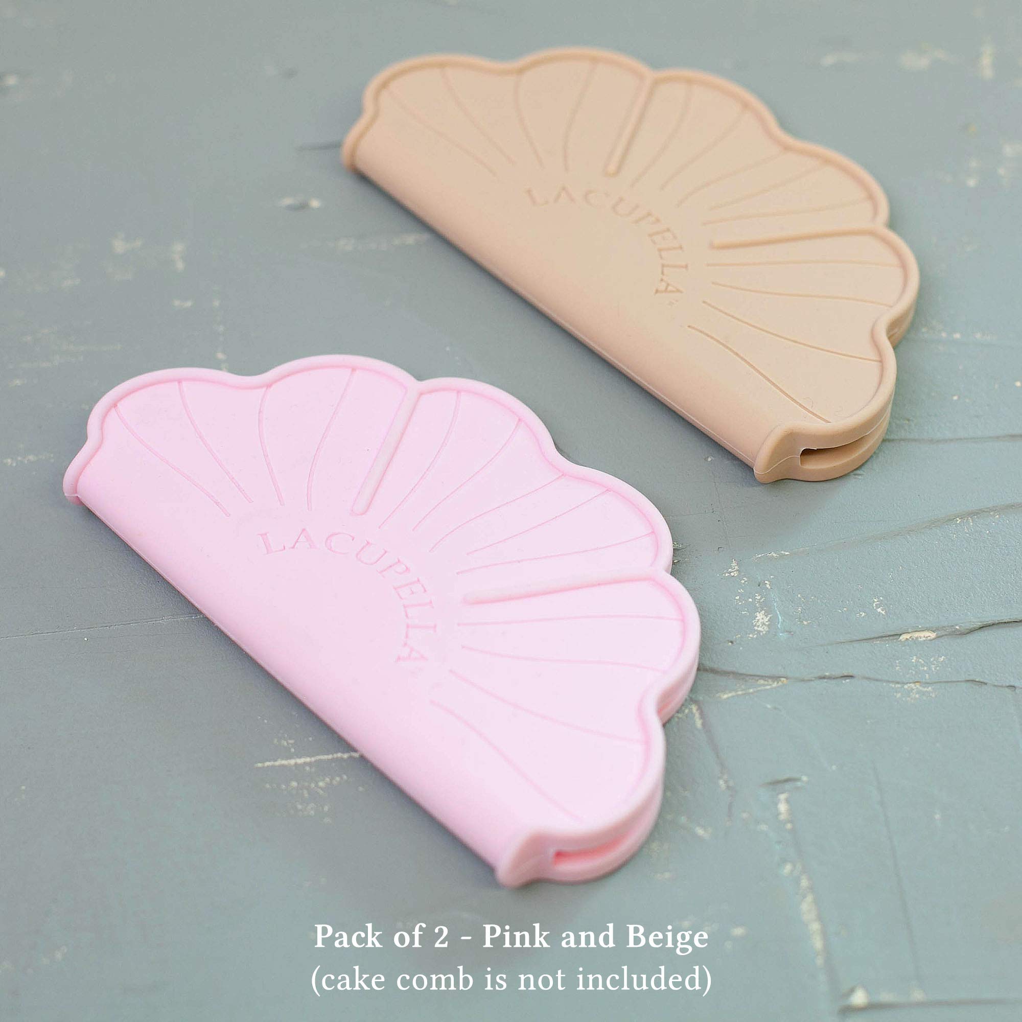 Lacupella Cake Decorating Comb Scraper Shaper For Buttercream Icing And Ganache 12'' Tall Set Of 3 Patterns (Comb Silicone Grip)