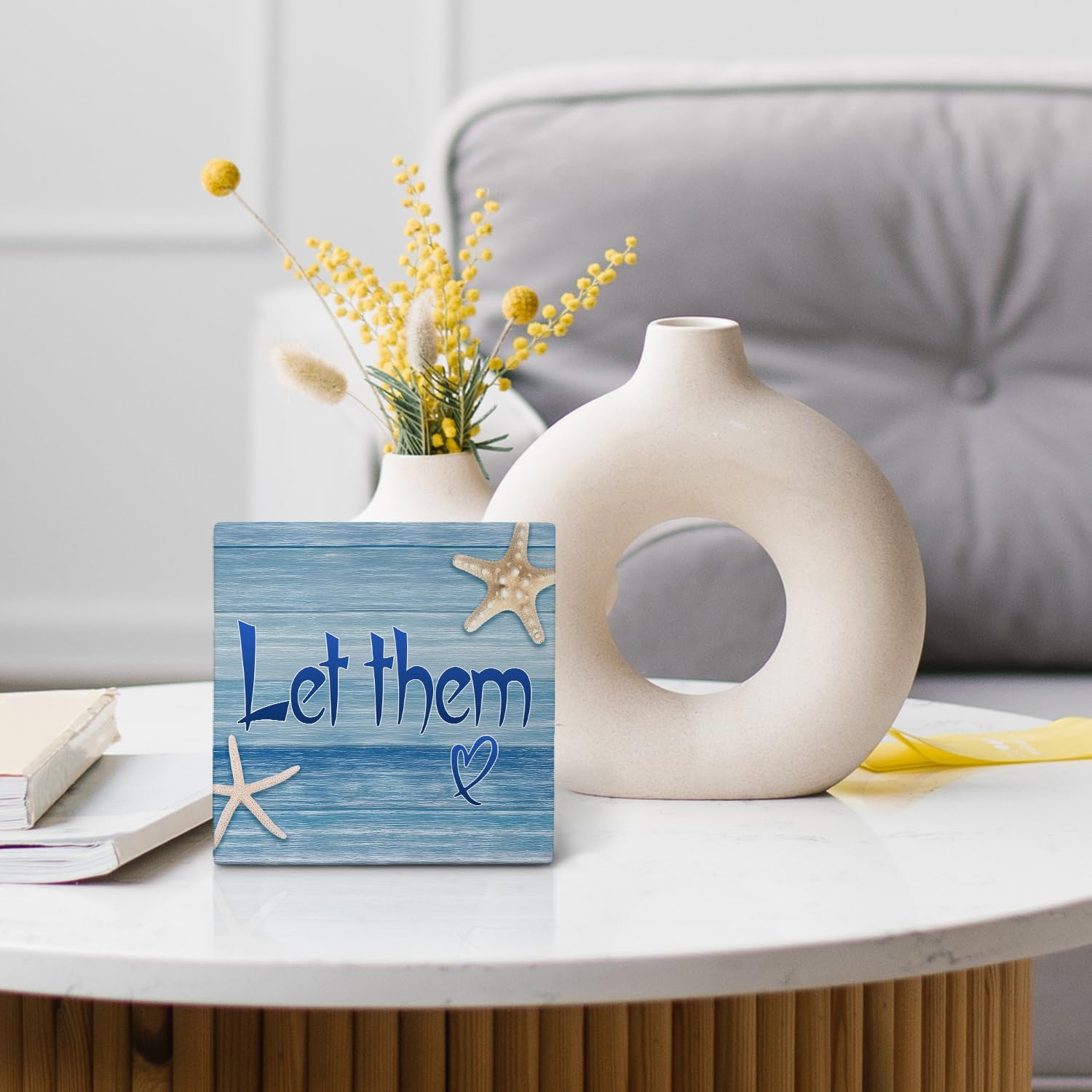 Nvotell Inspirational in My Let Them Era Wooden Box Sign, Inspirational Desk Decor, Motivational Positive Affirmations Wood Bloc