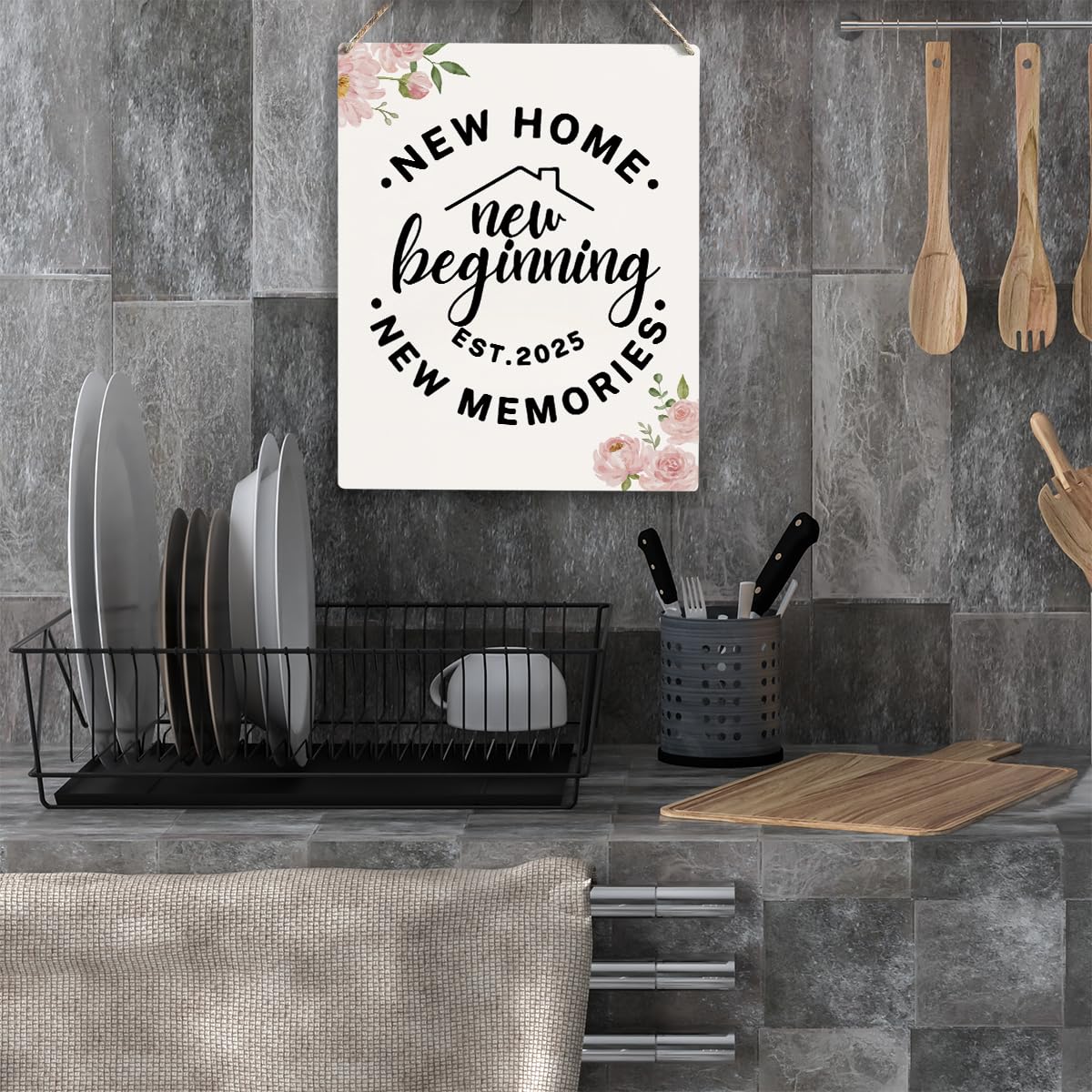 YCYD House Warming Gifts - Best Housewarming Gifts 2025, Home Sweet Home Sign, Funny New Home New Memories Ideas Home Decor Rust