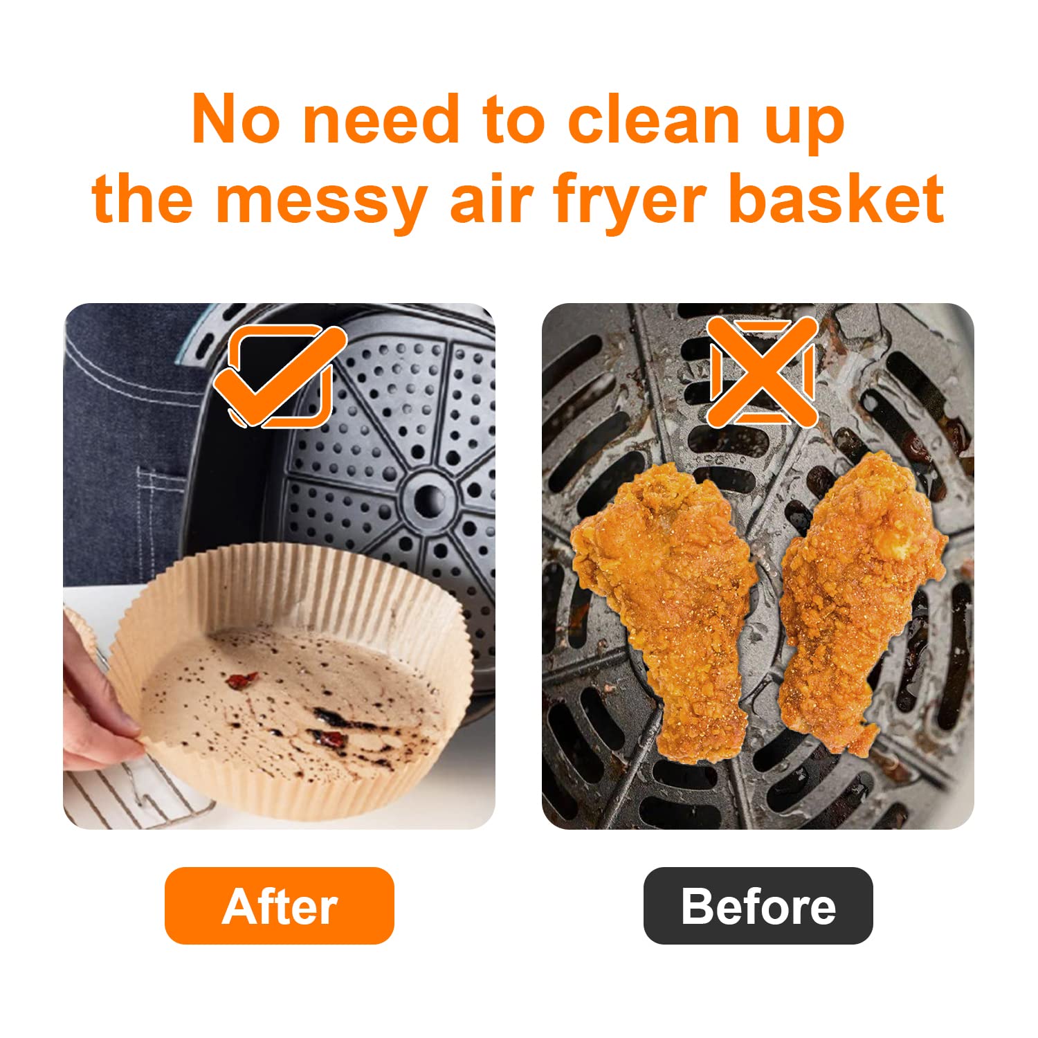 Siudangka Air Fryer Liners For Ninja Air Fryer, 100 Pcs Air Fryer Disposable Paper Liner Air Fryer Accessories For Ninja Af101 A