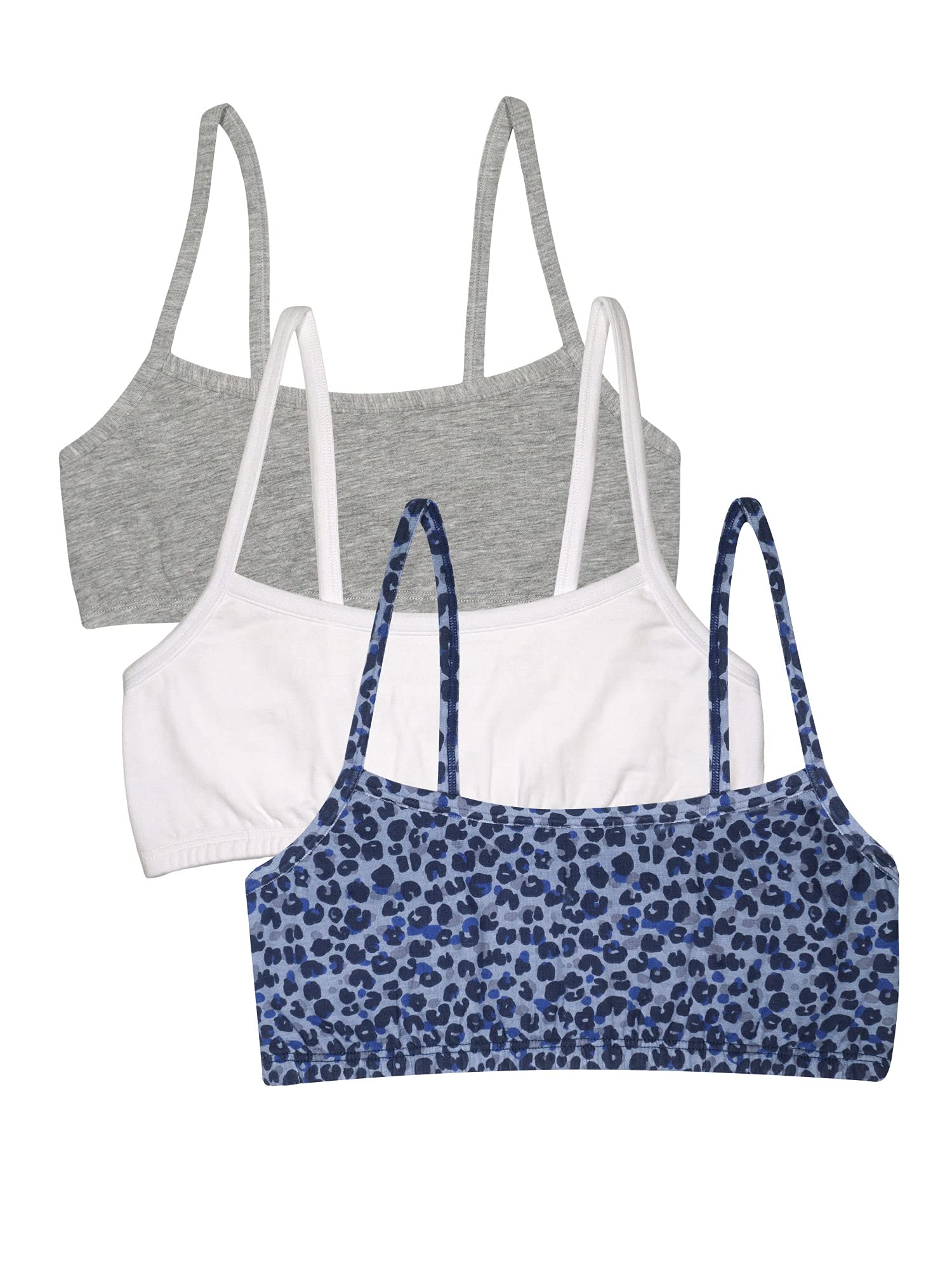 Fruit Of The Loom Girls Spaghetti Strap Sports Bra, Multi Leowhitegrey Heather, 32