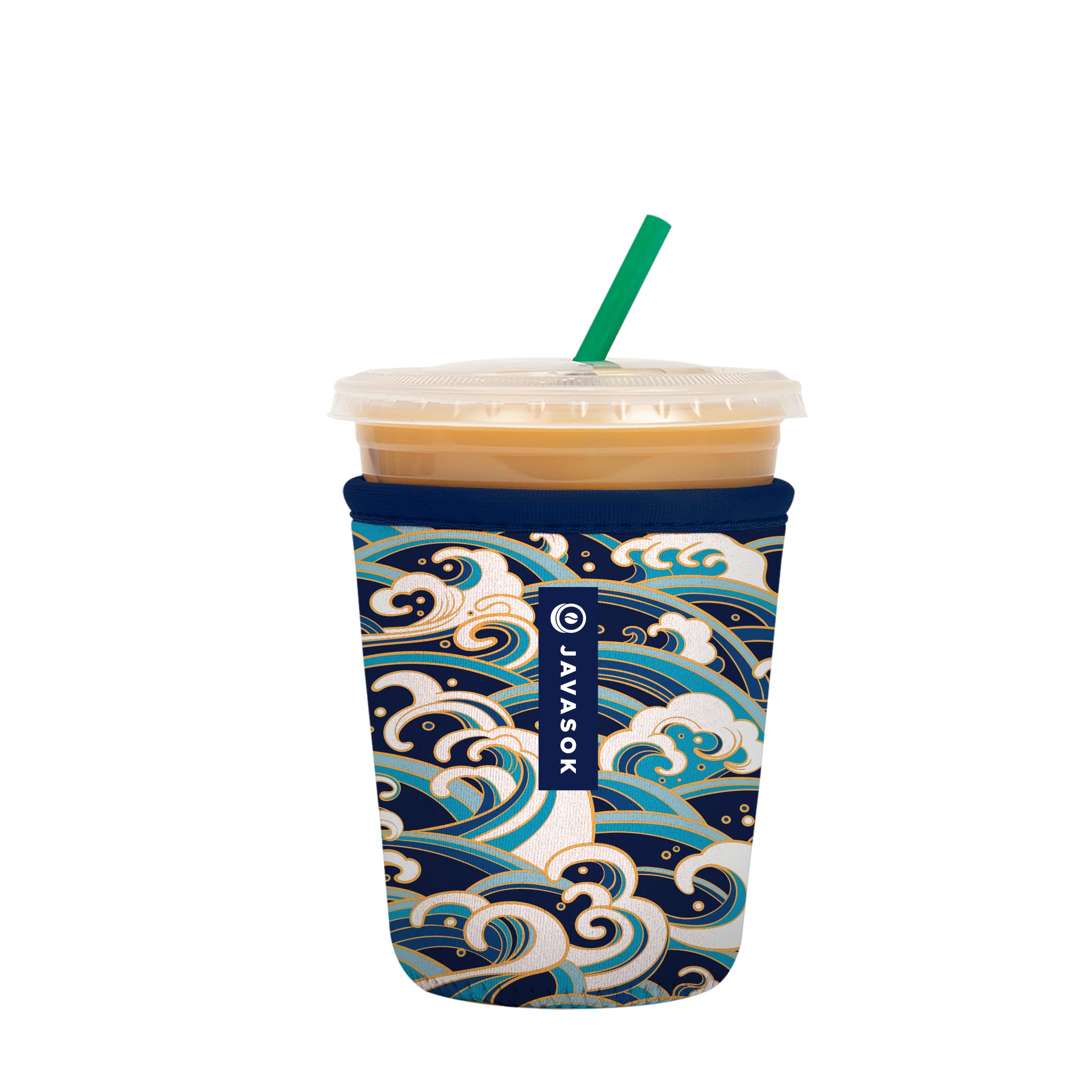 Sok It Java Sok Iced Coffee & Cold Soda Insulated Neoprene Cup Sleeve (Perfect Wave, Small: 16-20Oz)