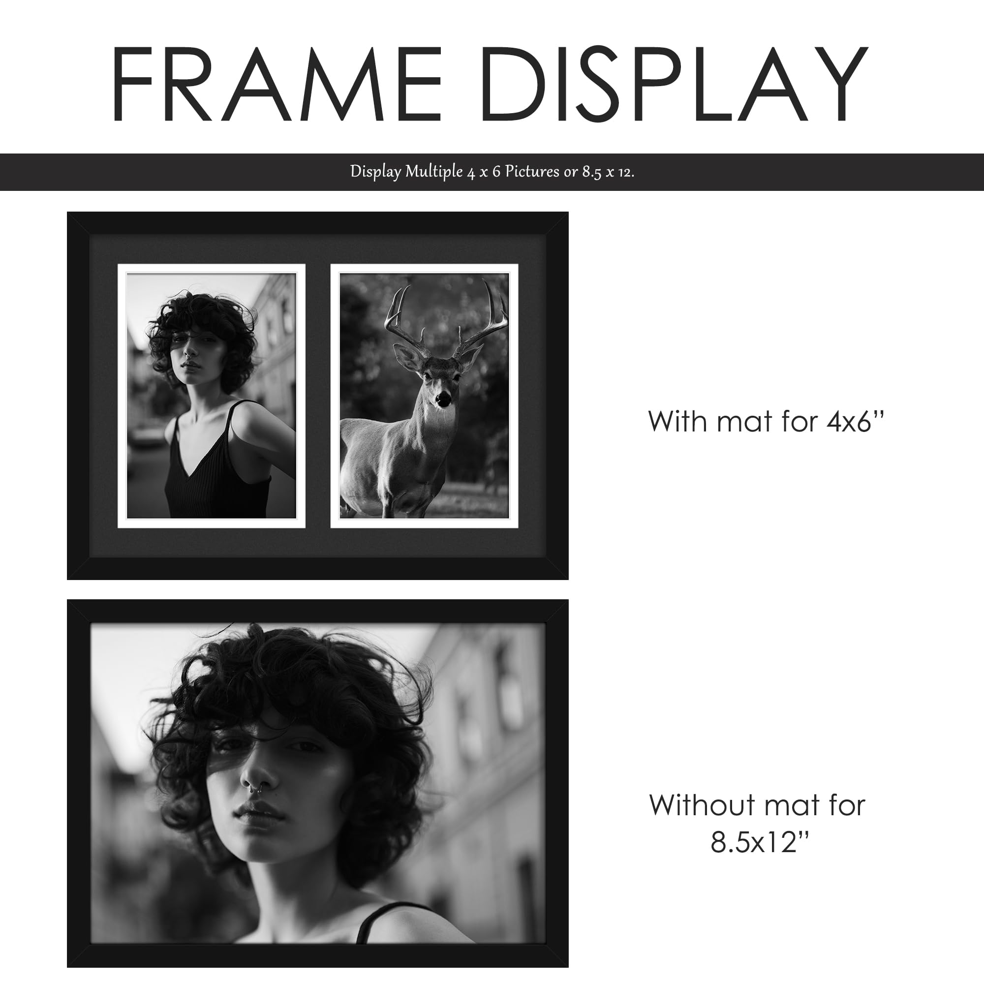 DUENPY 8.5x12 Collage Picture Frame, 5x7 Collage Picture Frame, Displays Double 5x7 inch Photos, Wall Decor Wall Hanging or Tabl