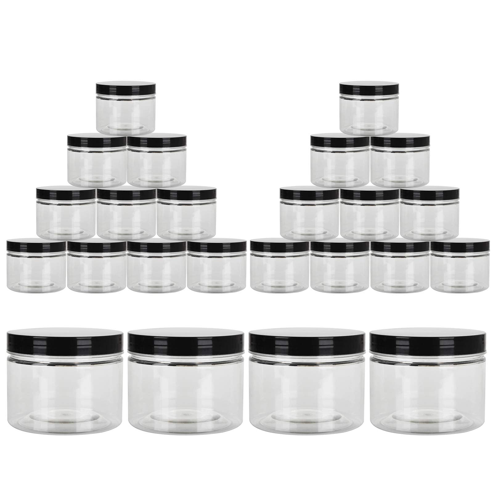 Abuff 18 Pack 10Oz Empty Slime Containers, Large Plastic Slime Jars Clear Slime Storage Containers With Lids, Food-Grade Plastic