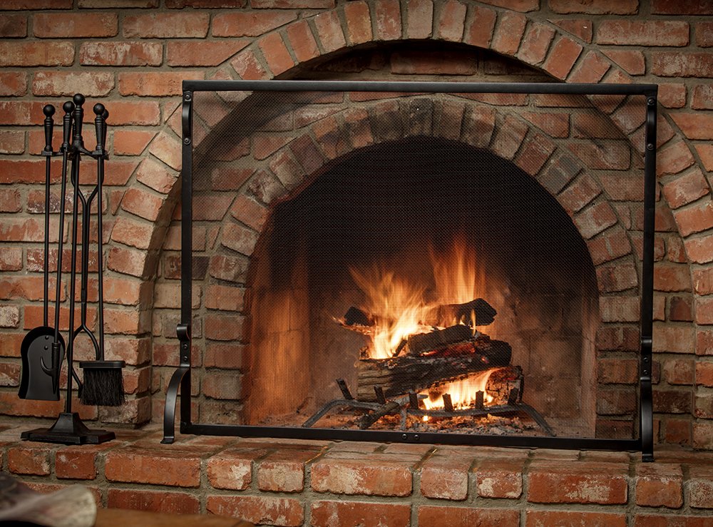 Uniflame, S-1127, Medium Wrought Iron Spark Guard Fireplace Screen