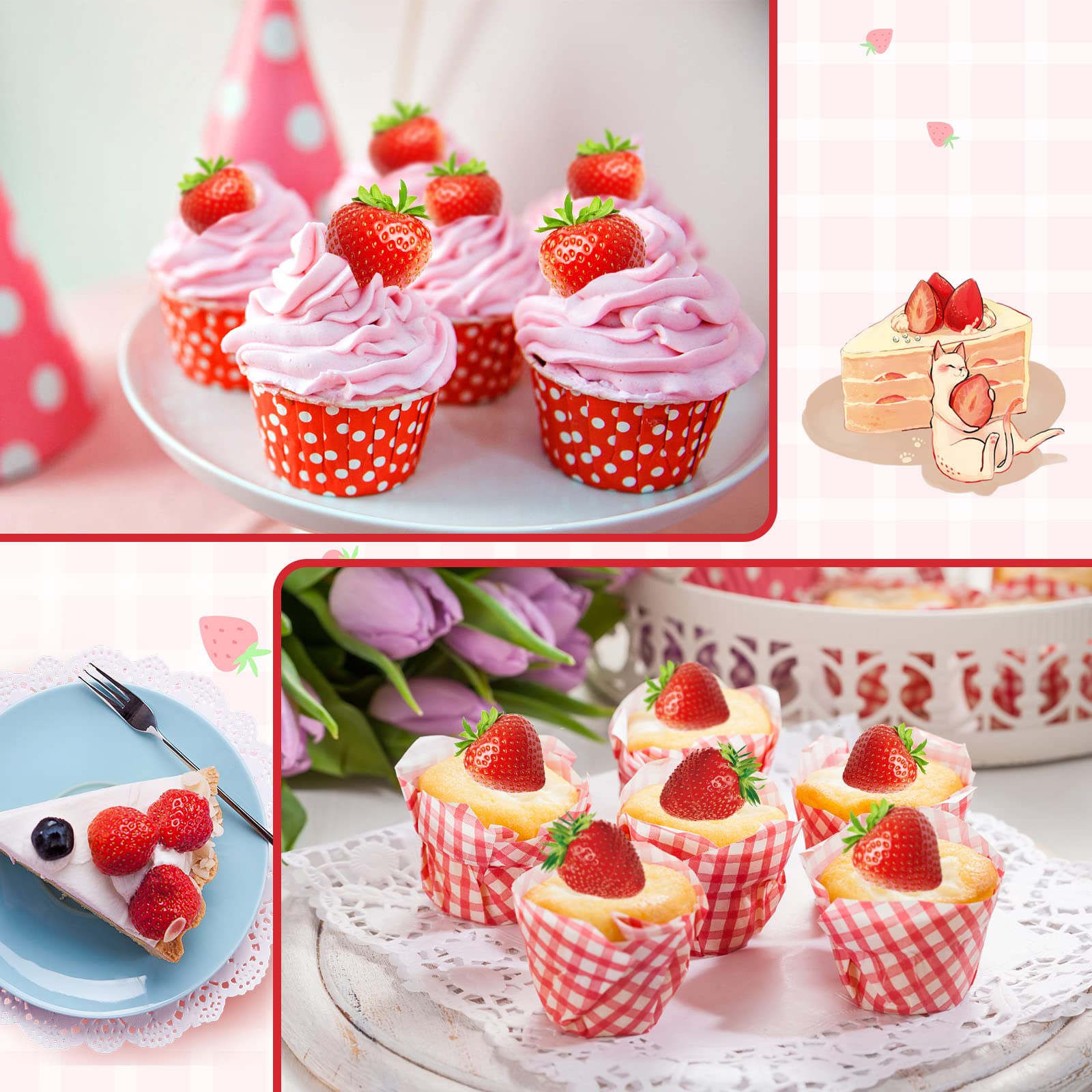 5 Pcs Strawberry Baking Mold Silicone Handmade Candy Jelly Bakeware 3D Flower Strawberry Mold Embed Silicone Molds Fruit Shape P