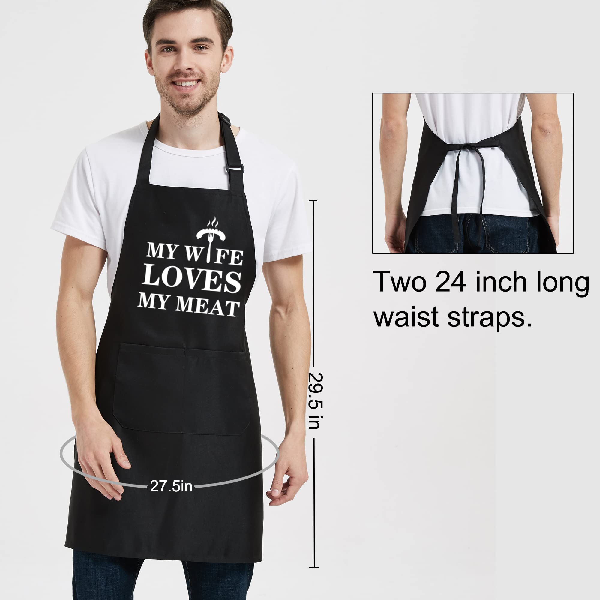 Gvlrbut Funny Grilling Aprons For Men, Gag Gifts For Men, Cooking Bbq Grill Chef Apron For Dad Naughty Gifts For Him Husband Fro